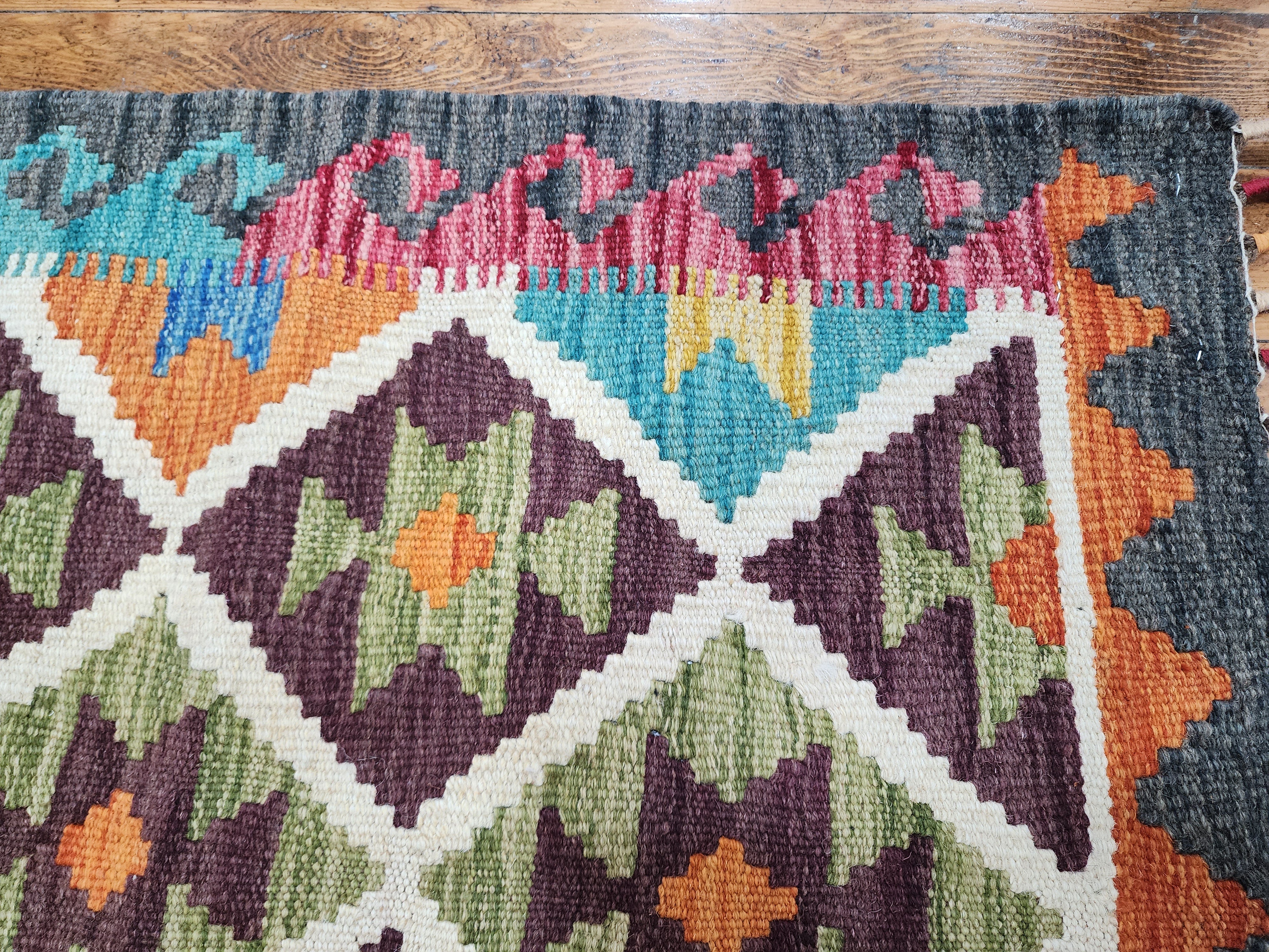vintage Afghan Wool Small Rug — in setting