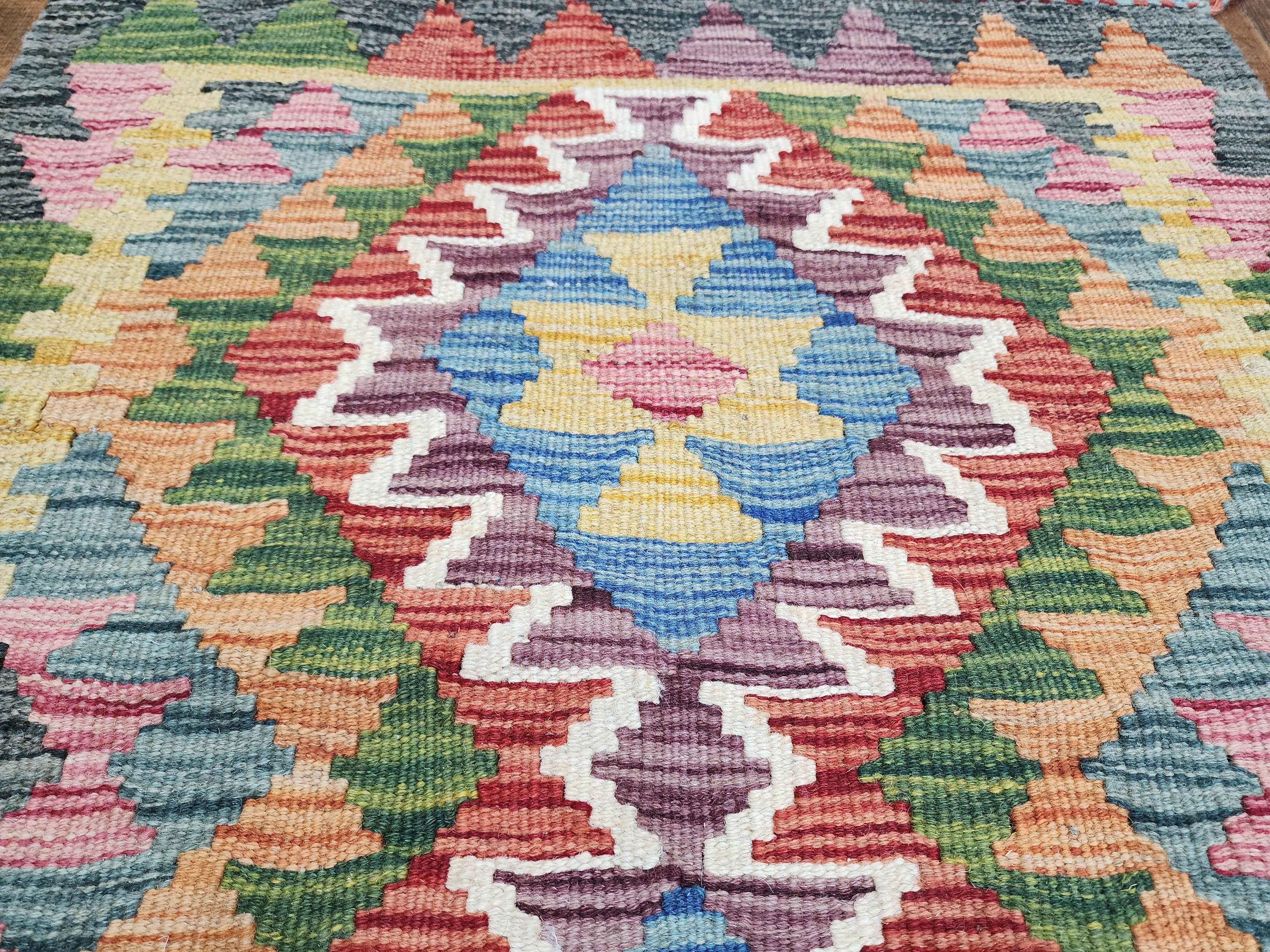 vintage Afghan Wool Small Rug — in setting