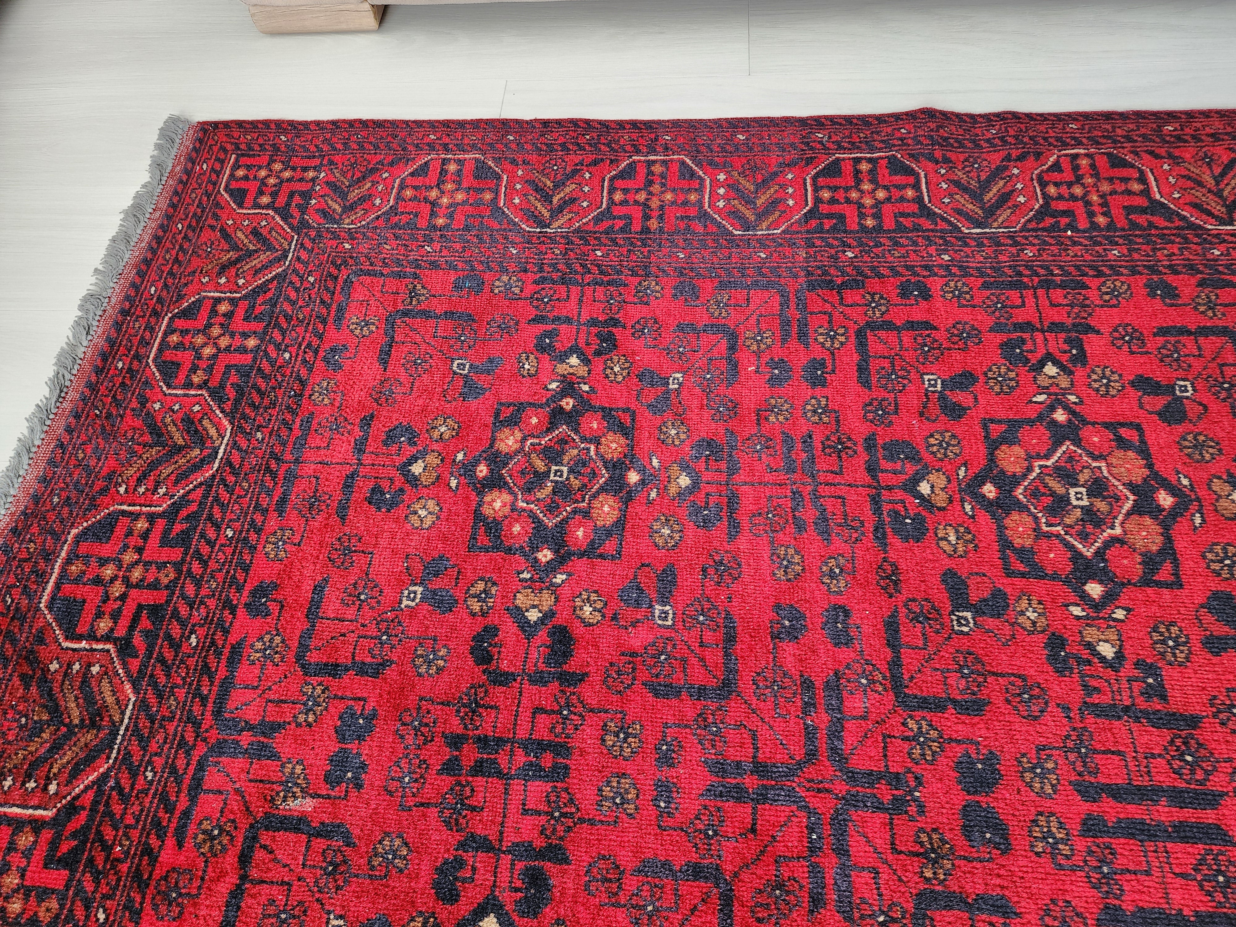 vintage Afghan Wool Area Rug — in setting