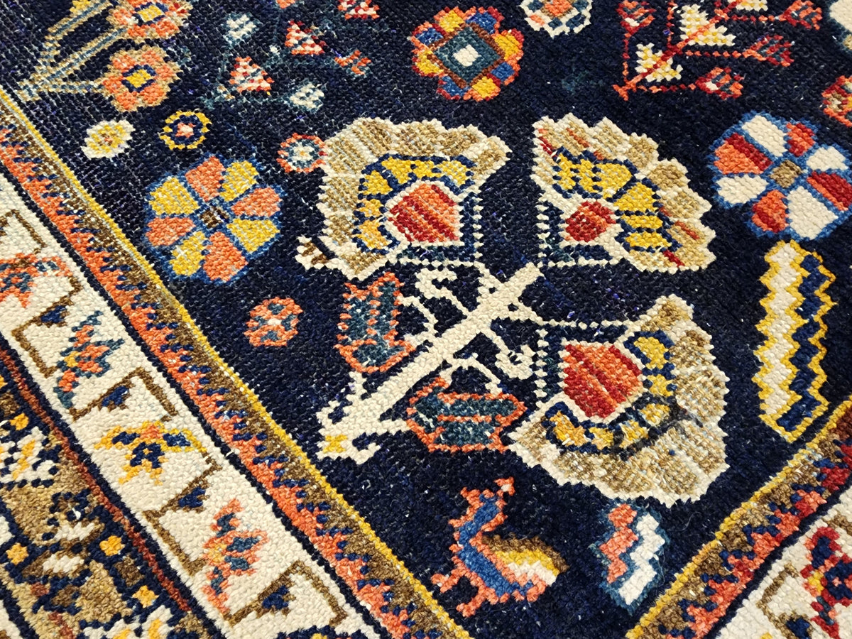 Antique Afshar rug in blue, brown and pink, 5'6" x 7', photo 8