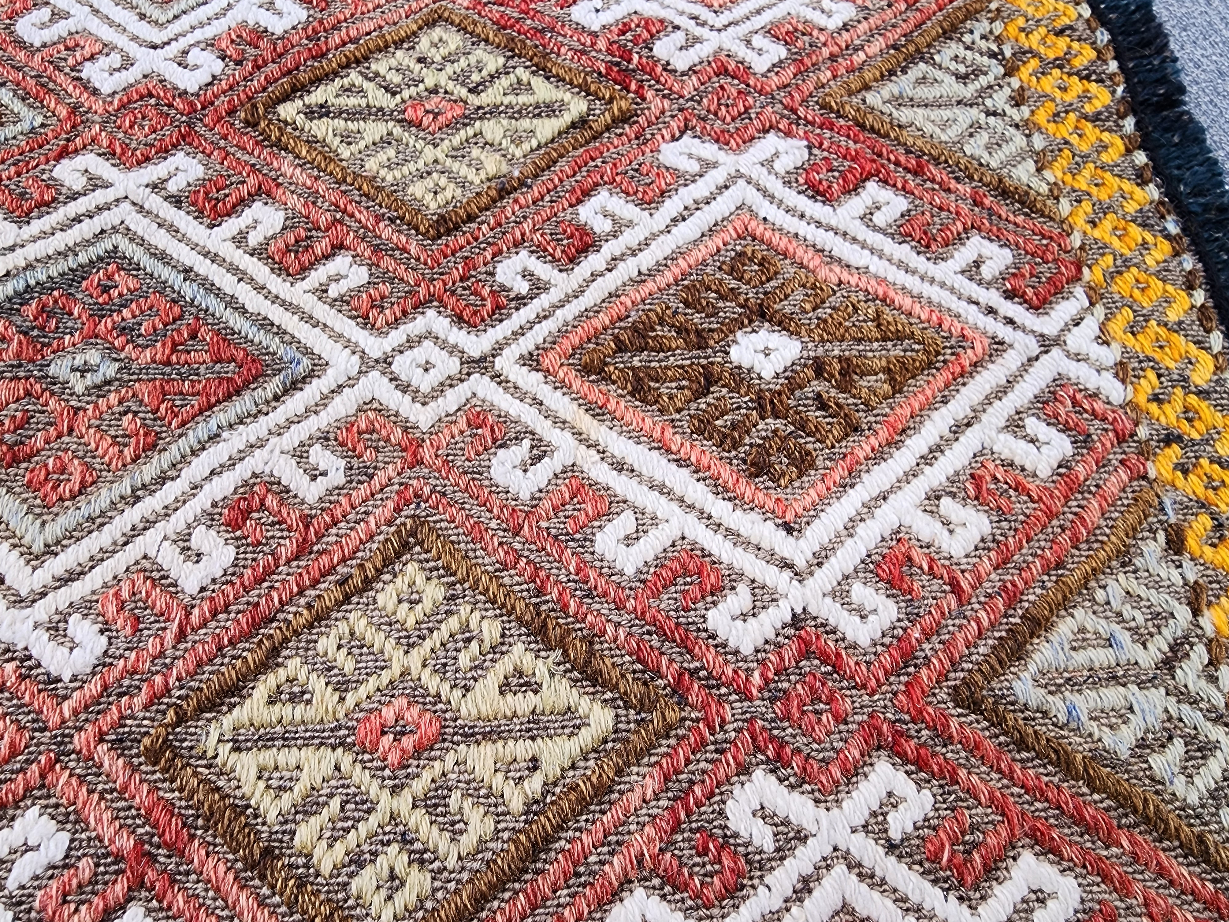 Andromeda — Vintage Turkish Kilim Rug, Handwoven Tribal Diamond Pattern Rug, 1'7''x2'2''