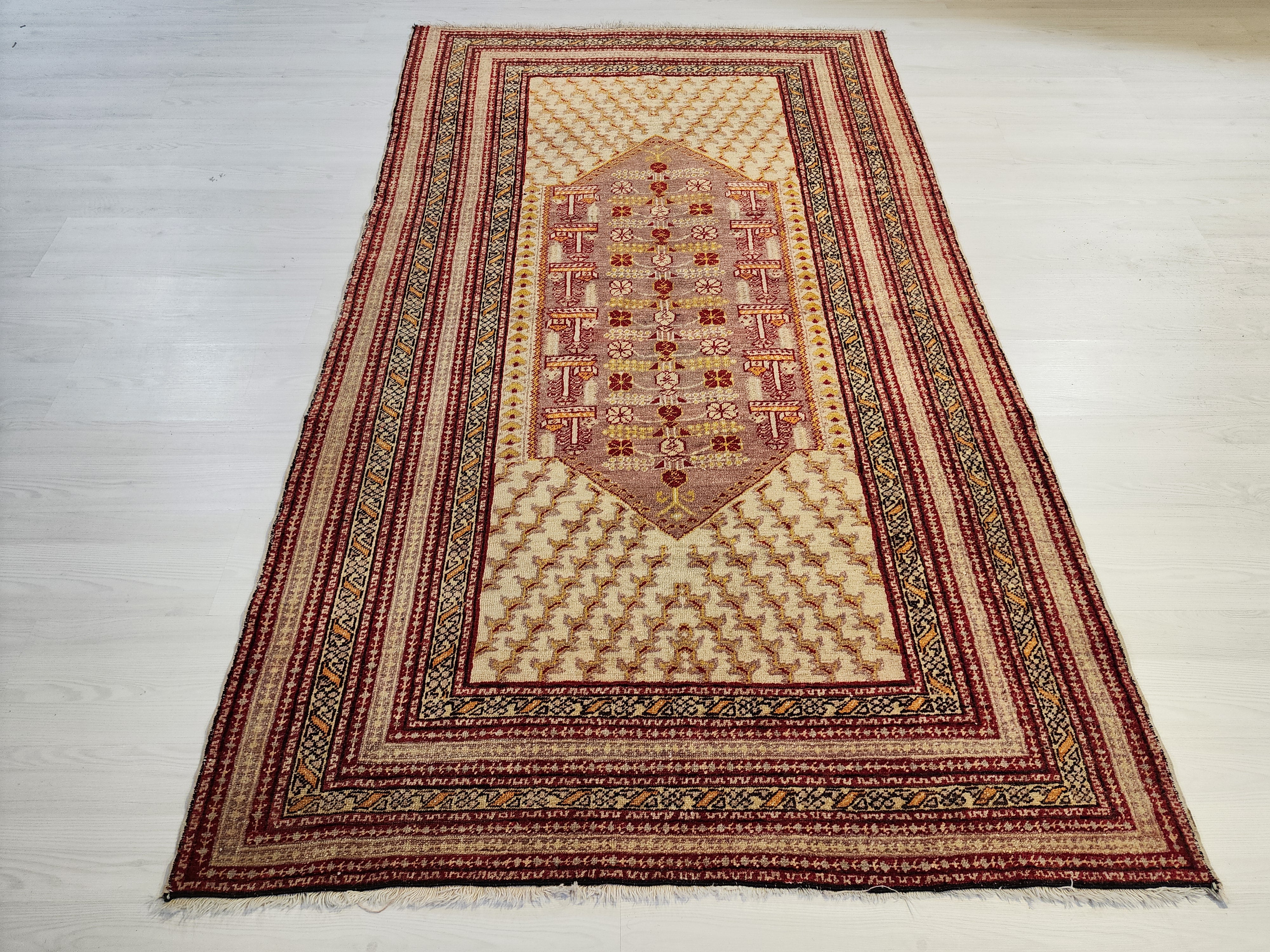 Kynna — Antique Kula Rug, Soft Color Turkish Rug, 4'3''x2'7''