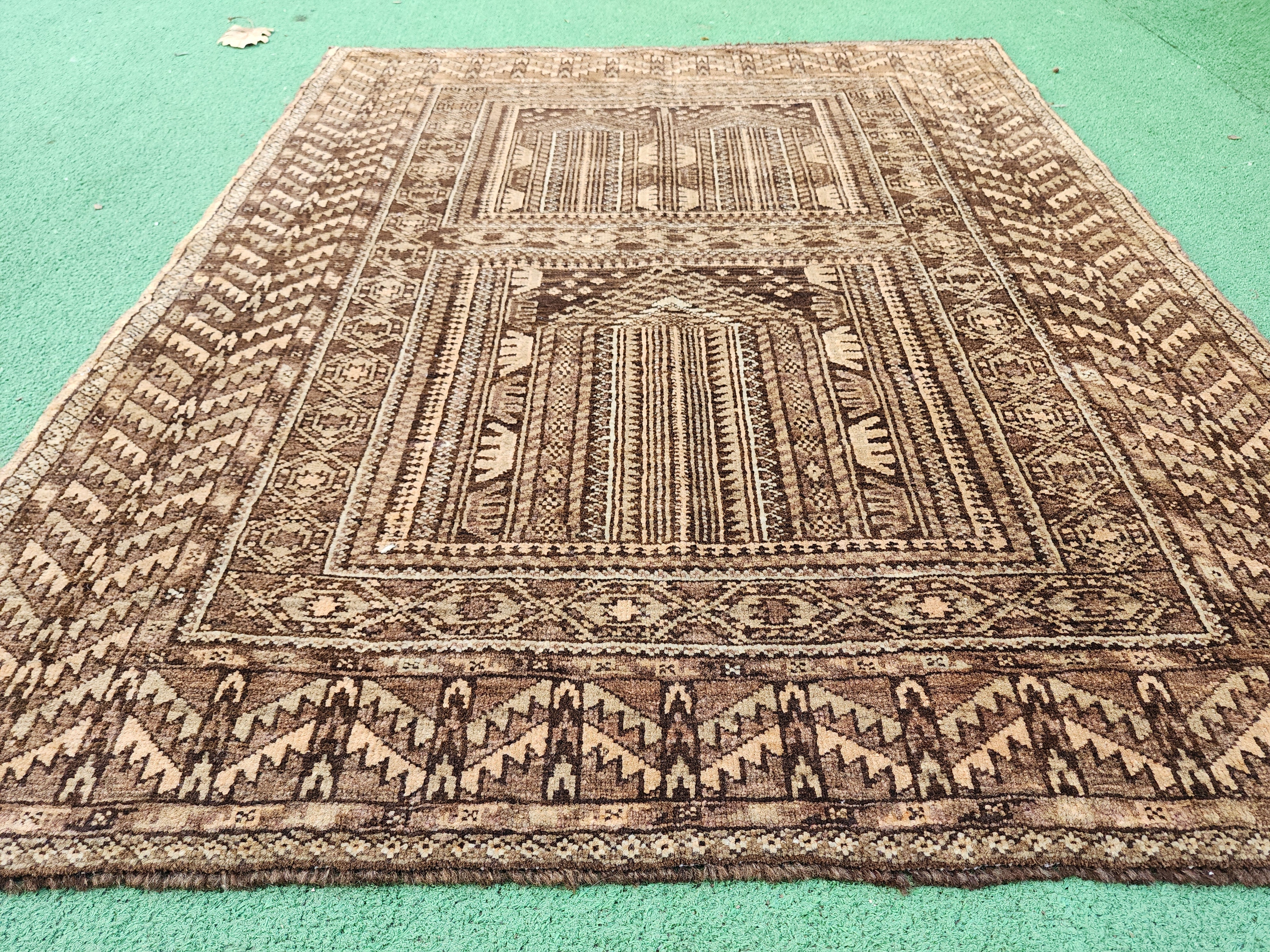 antique Tribal Wool Small Rug — pile detail