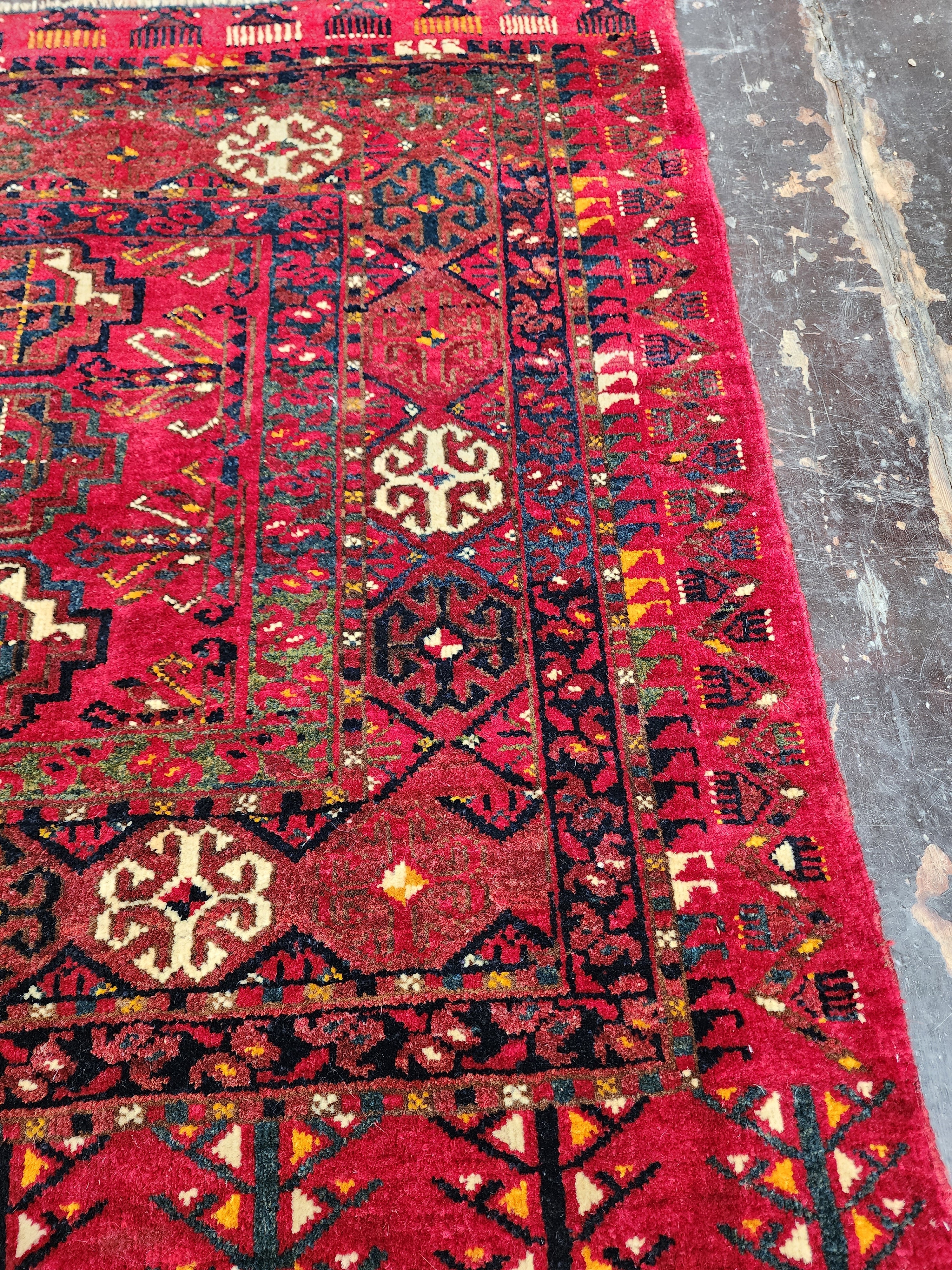 antique Turkish Wool Small Rug — pile detail