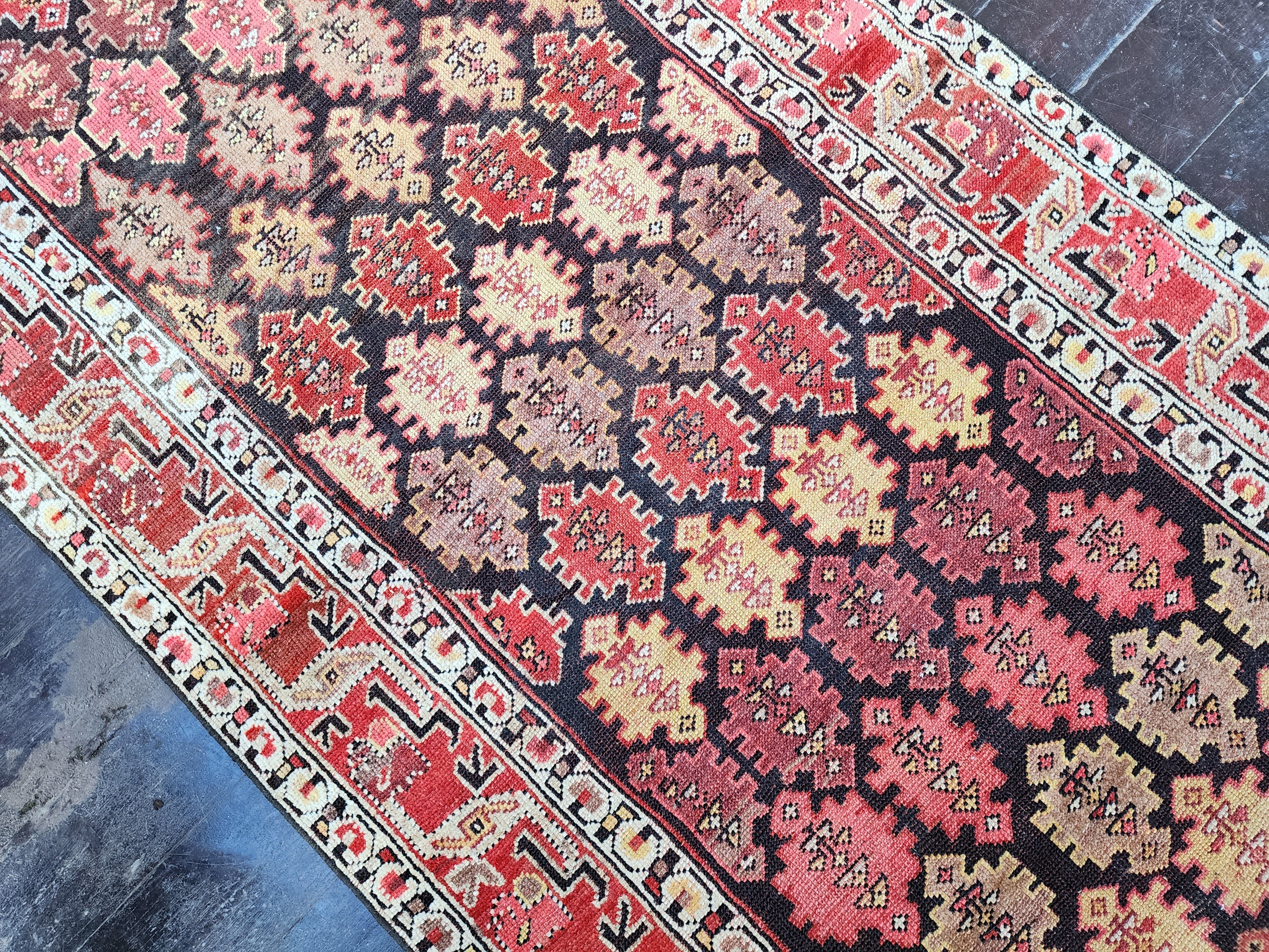 antique Caucasian Wool Area Rug — in setting