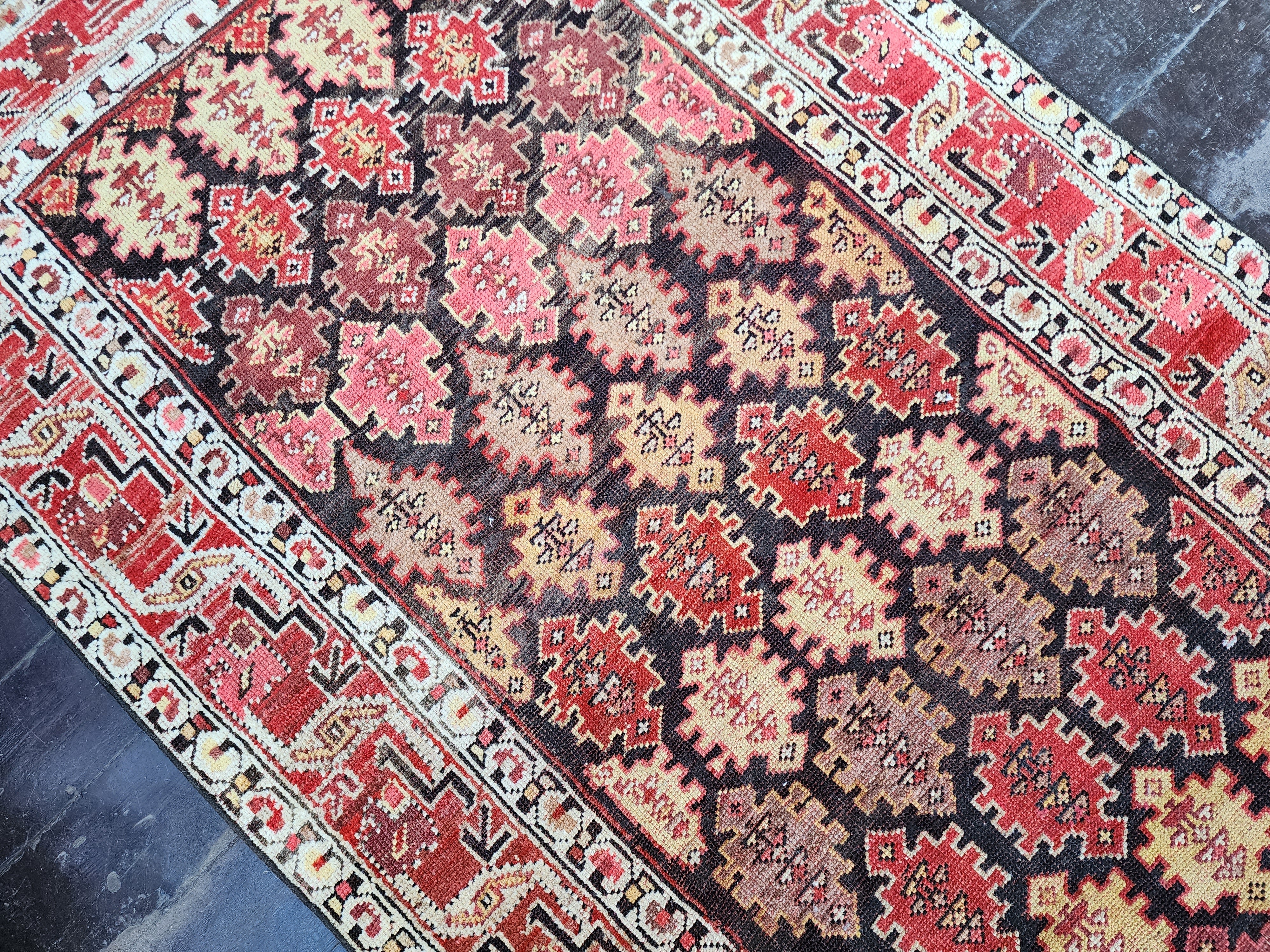 antique Caucasian Wool Area Rug — pile detail