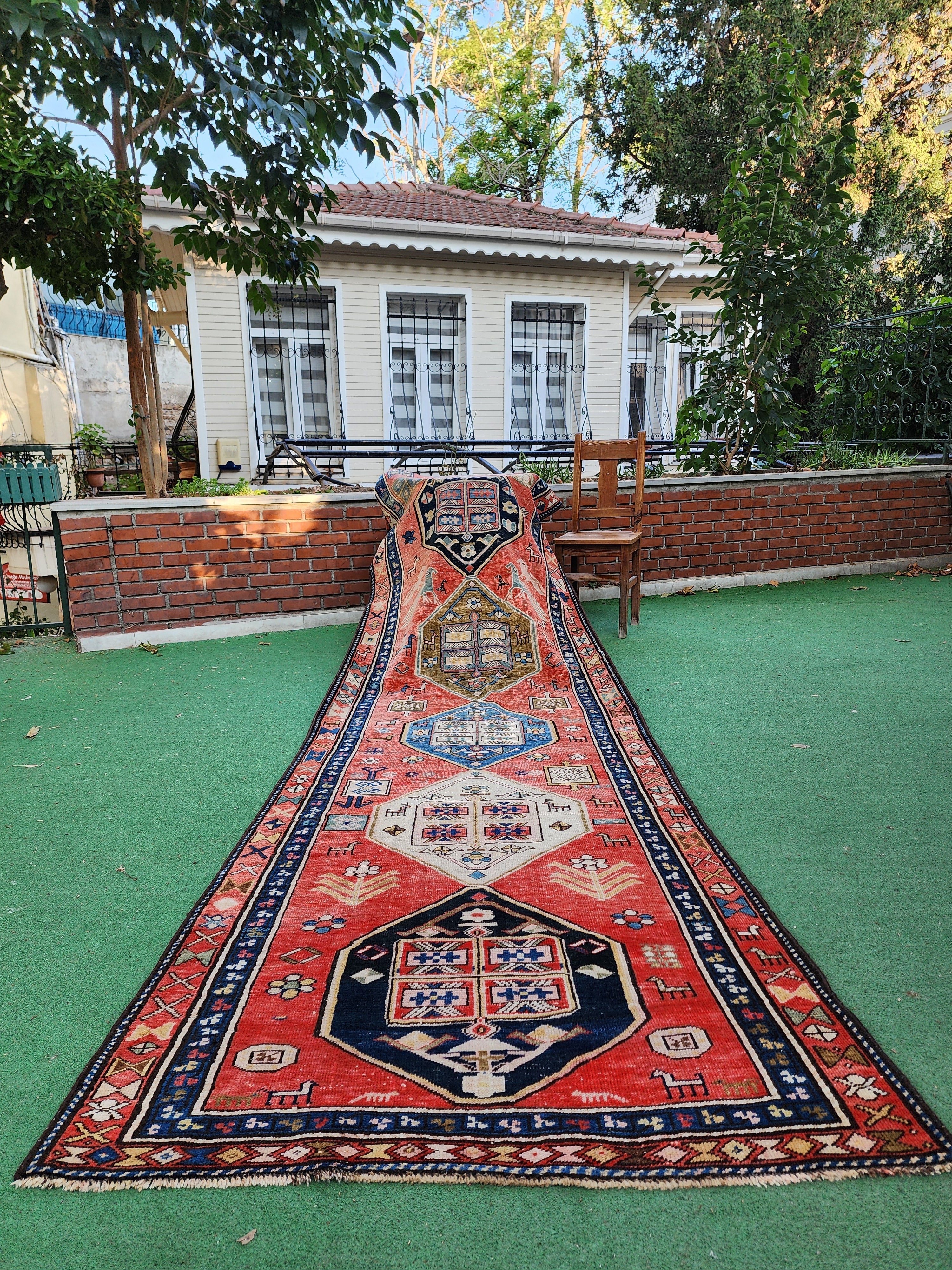 Aphneios — Antique Caucasian Runner Rug