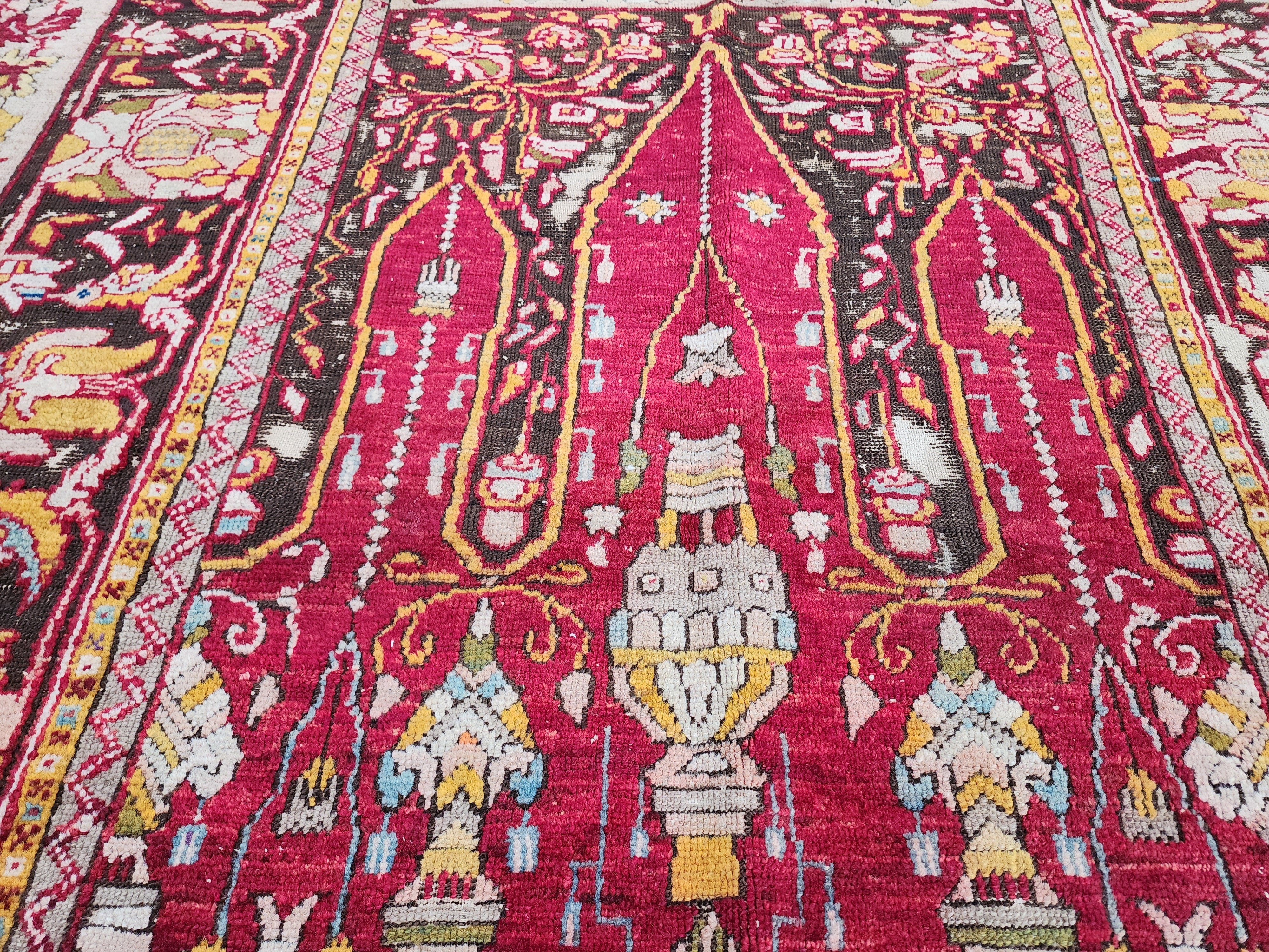 Antique Fertek Turkish Rug, 18th Century Wool Wall Hanging (6ft 8in x 5ft )