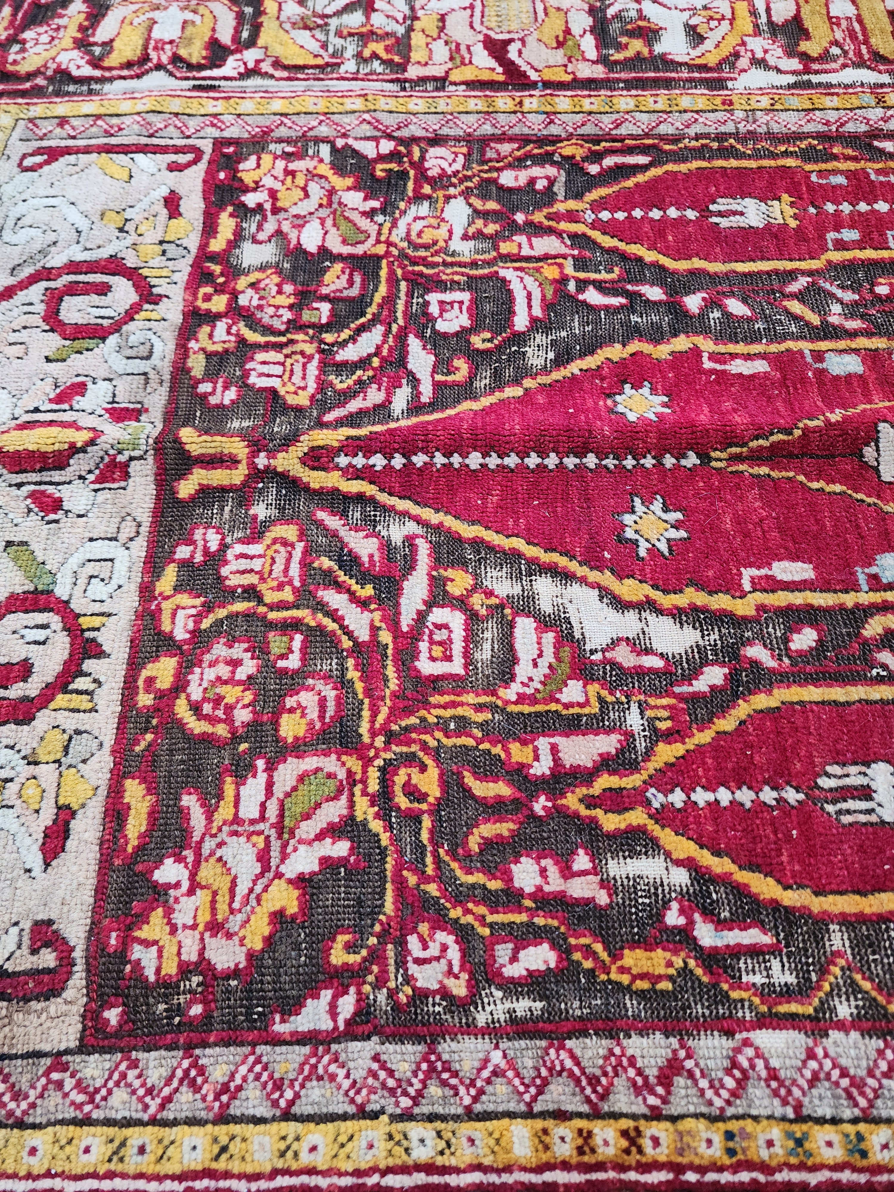 Antique Fertek Turkish Rug, 18th Century Wool Wall Hanging (6ft 8in x 5ft )