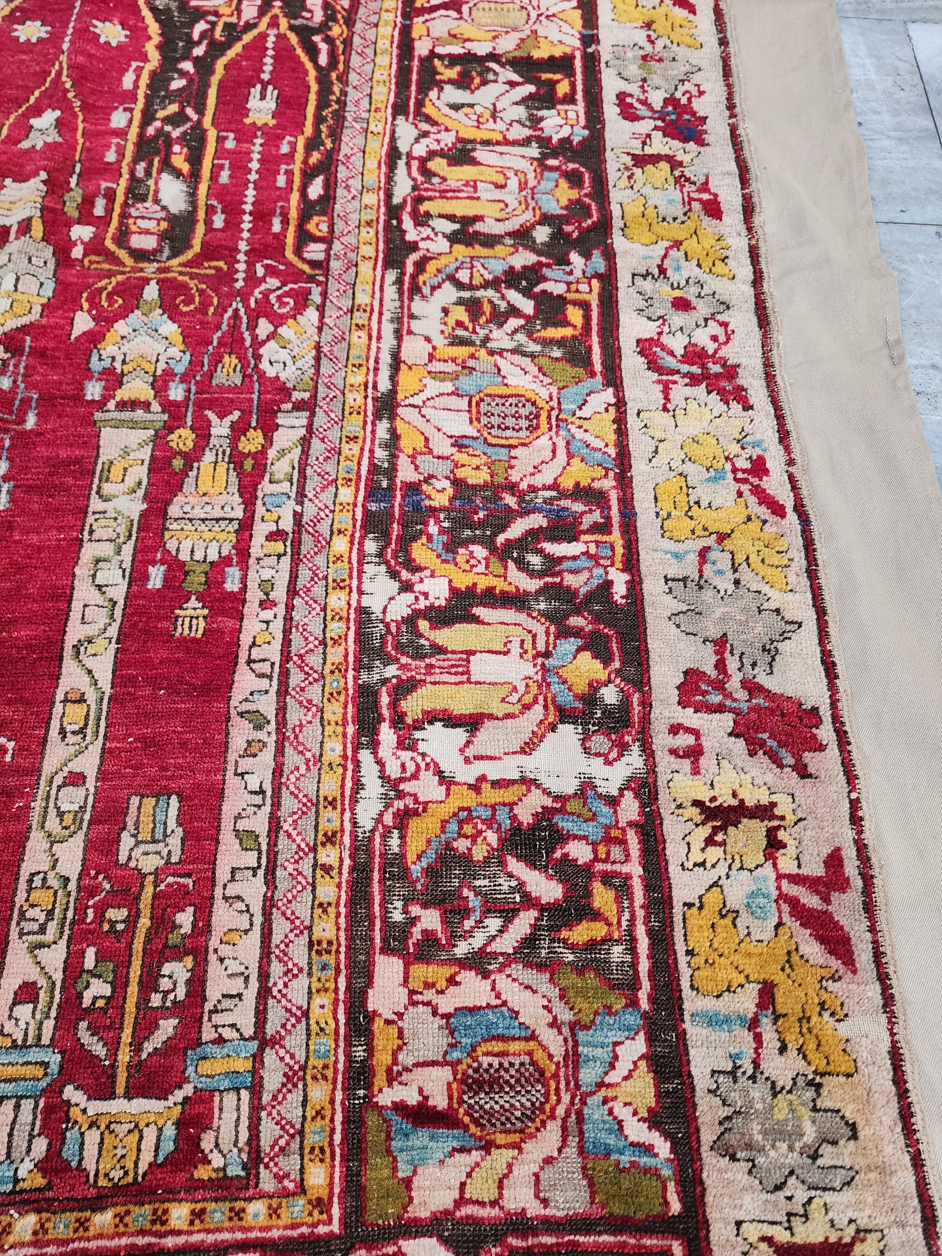antique Anatolian Wool Area Rug — corner detail