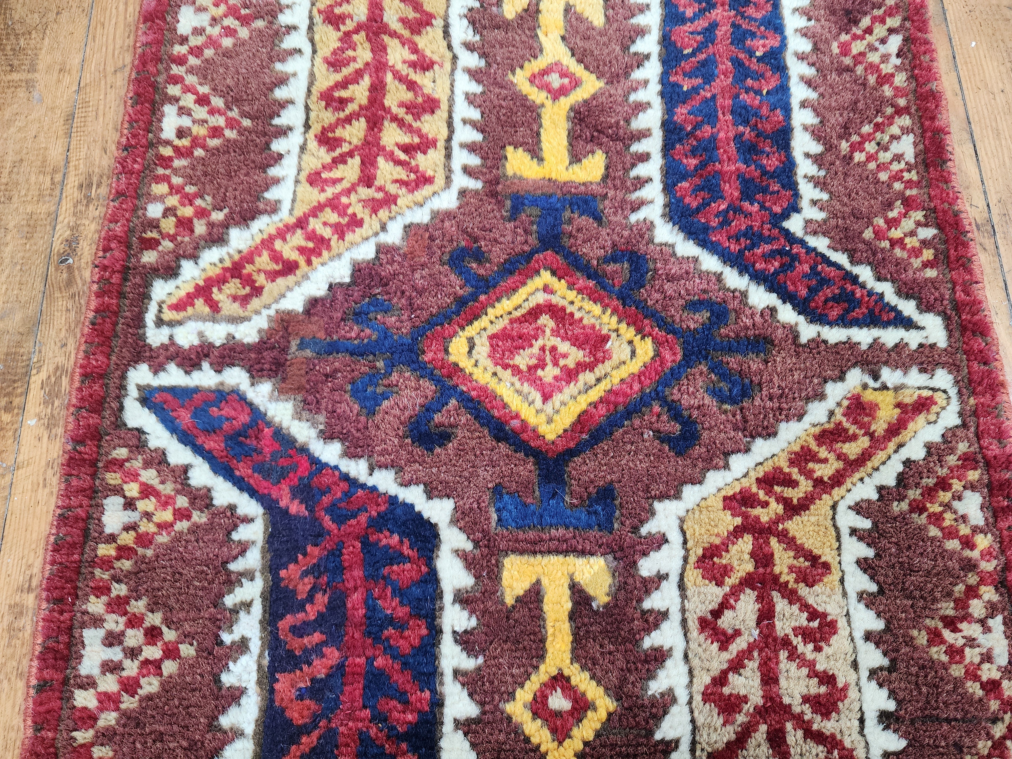 antique Konya Wool Small Rug — pattern close-up