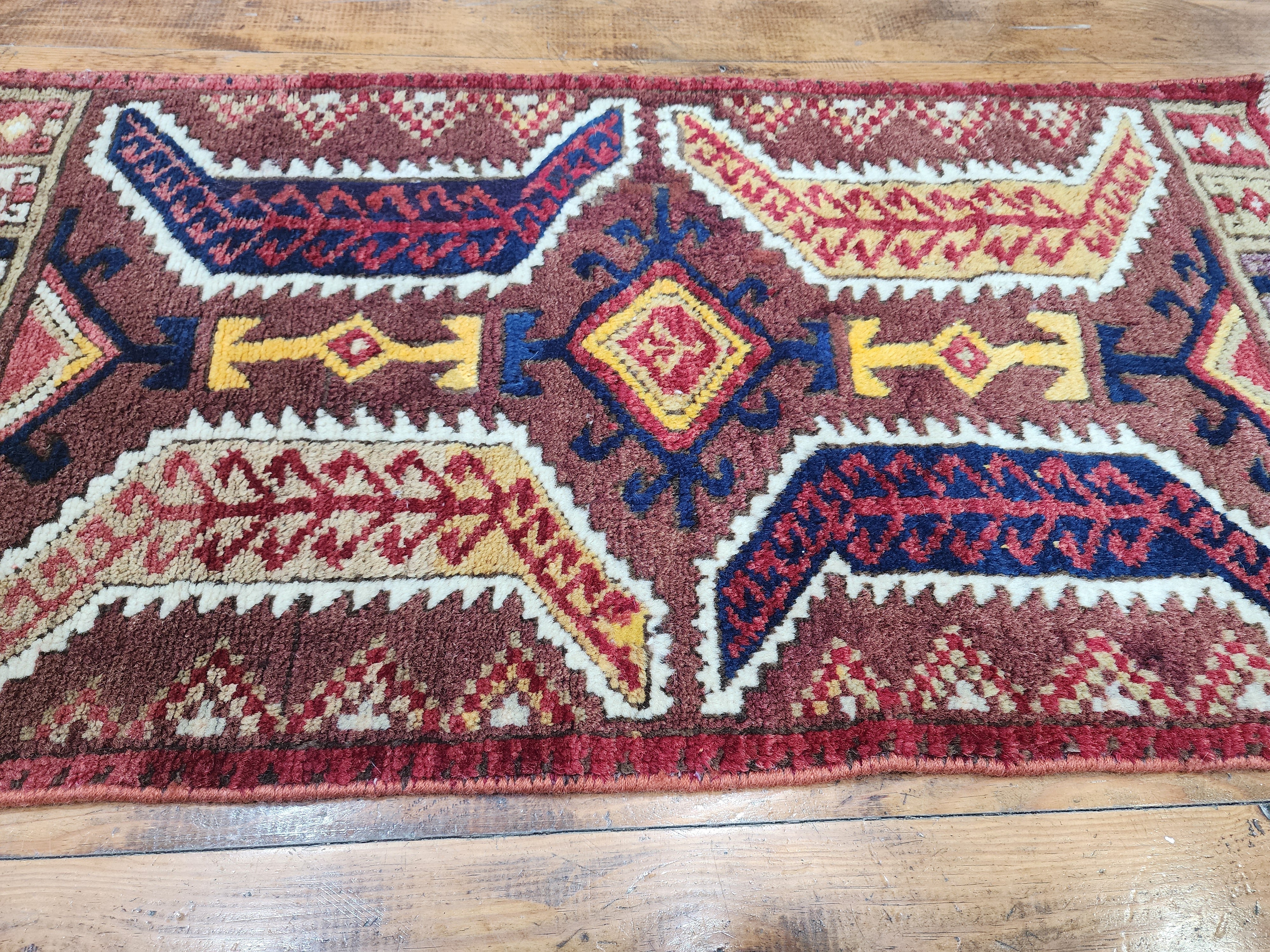 antique Konya Wool Small Rug — border pattern