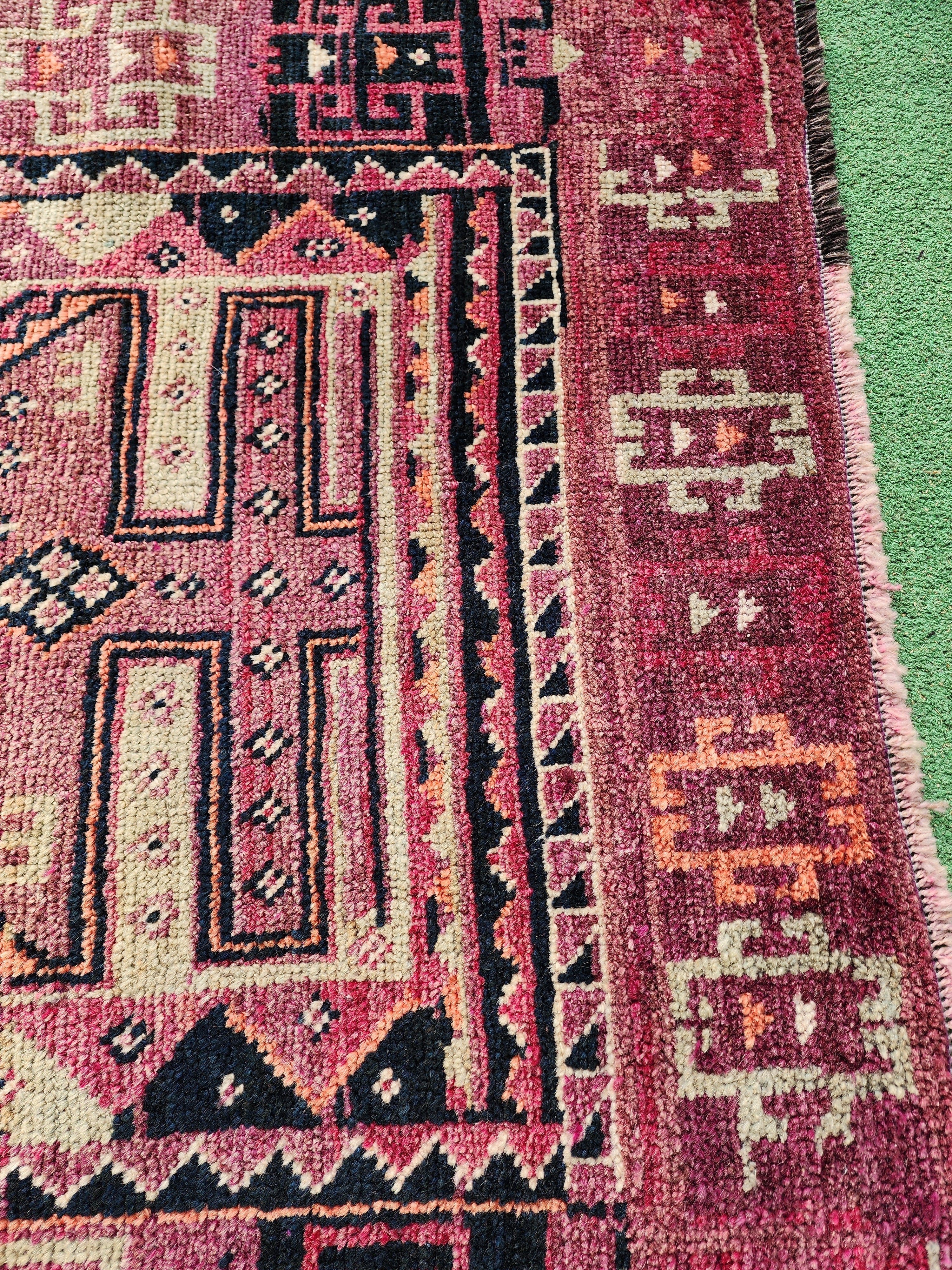antique Tribal Wool Runner Rug — in setting