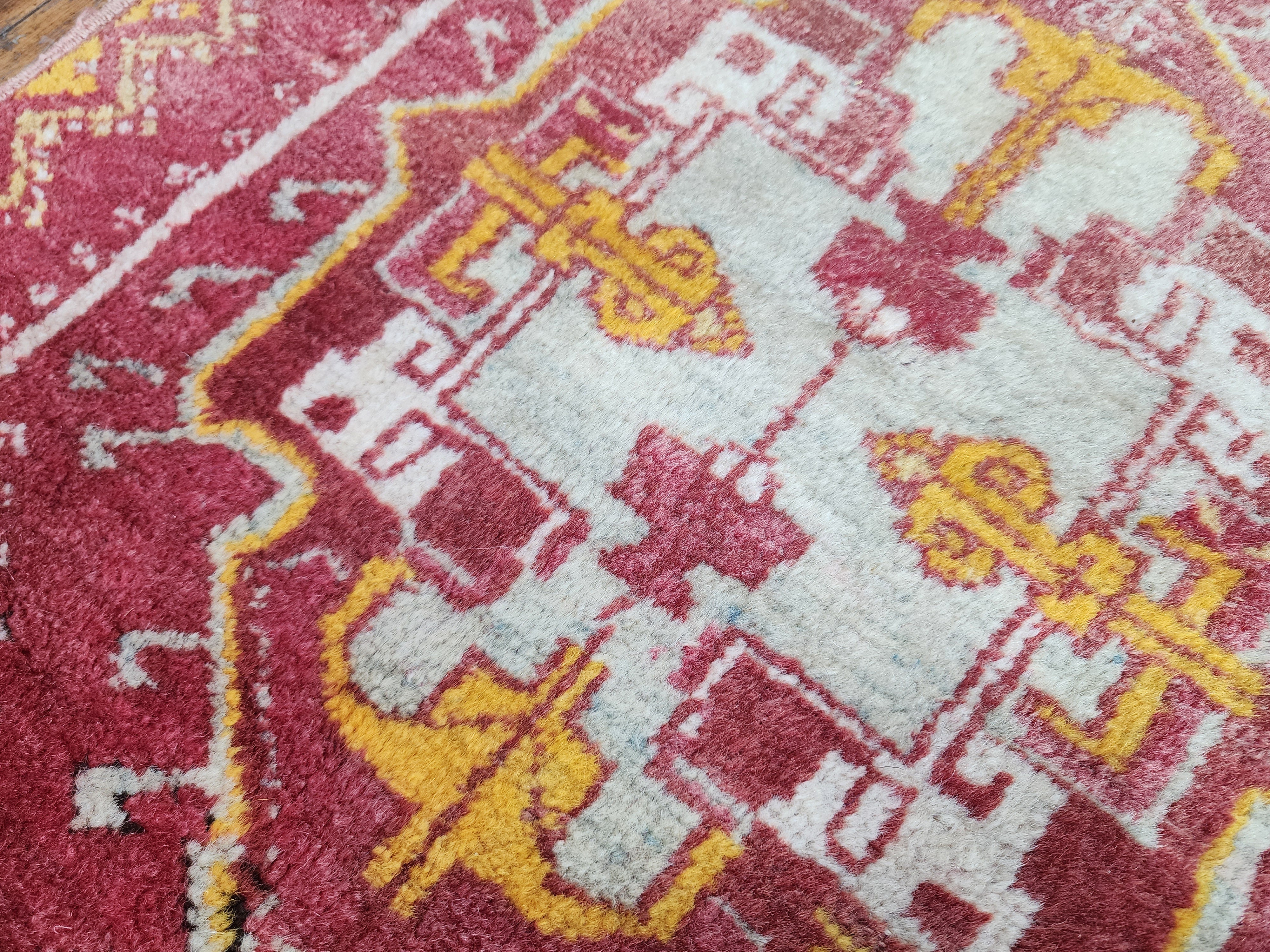 antique Turkish Small Rug — pile detail