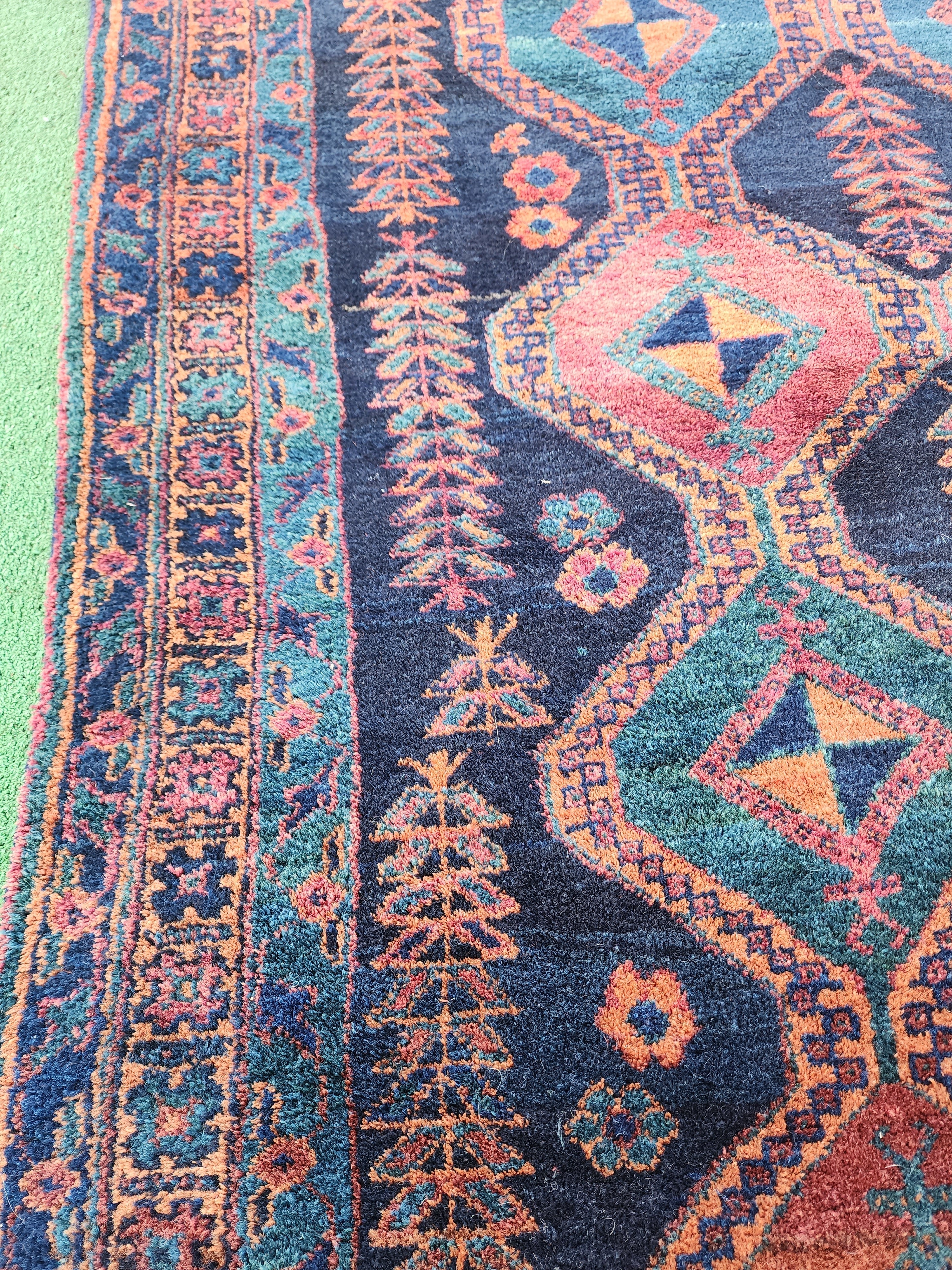 antique Persian Wool Large Area Rug — back view