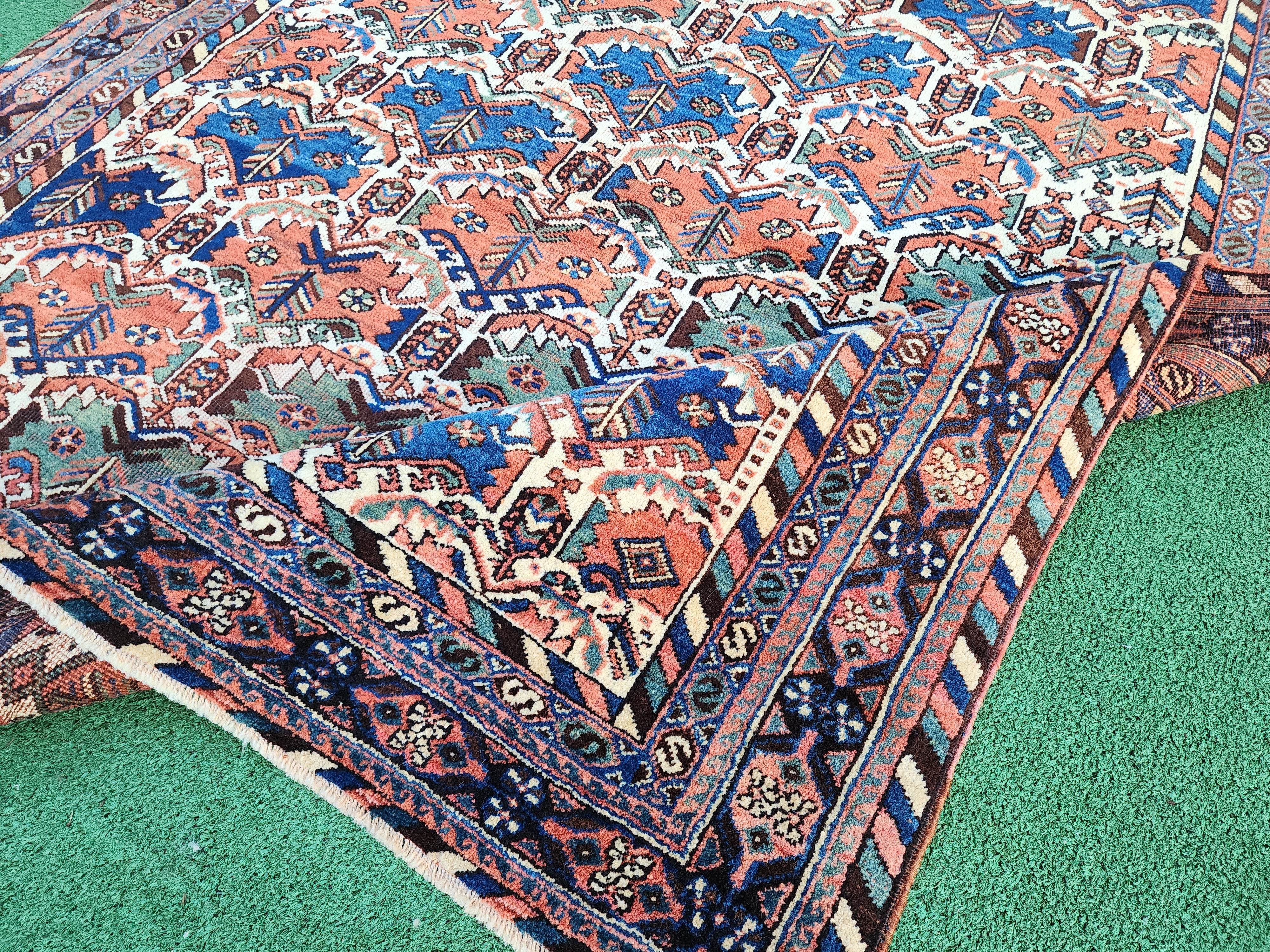 antique Persian Small Rug — border pattern