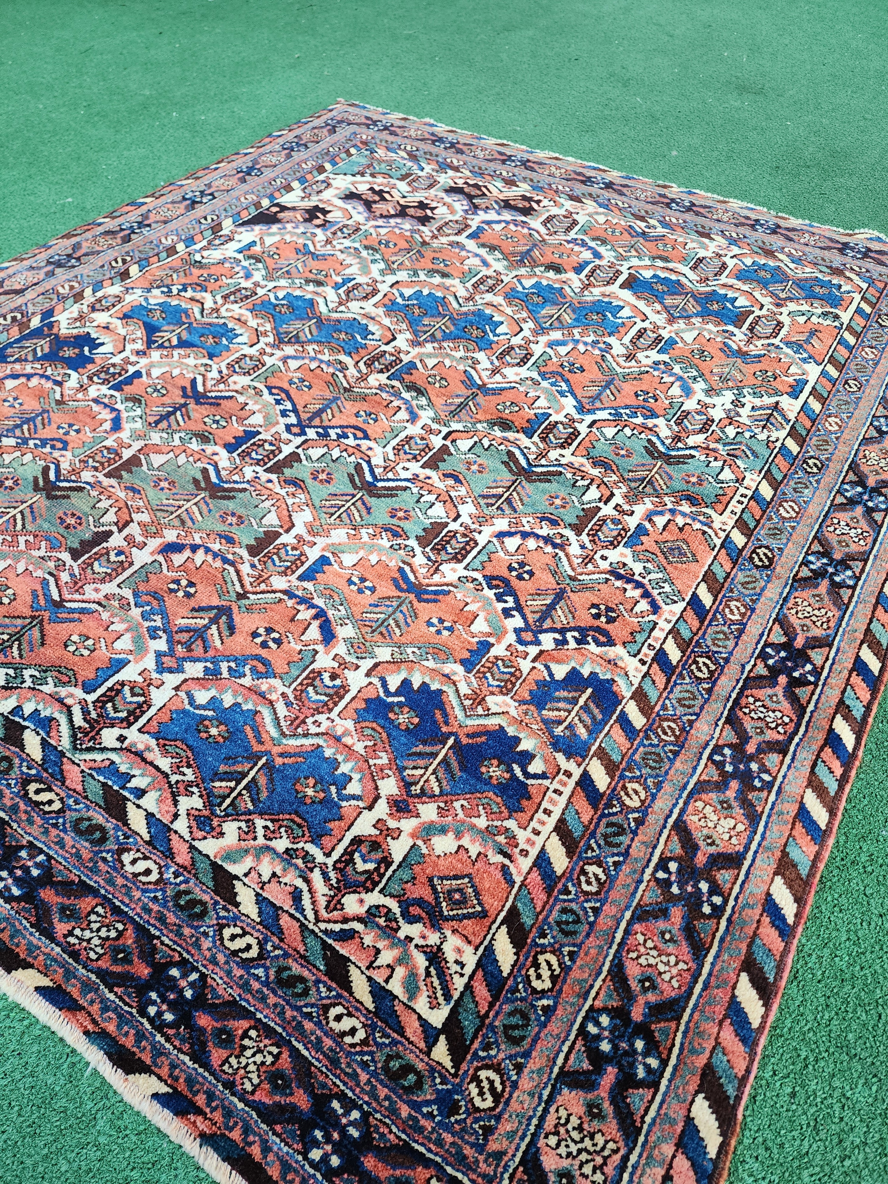 antique Persian Small Rug — back view
