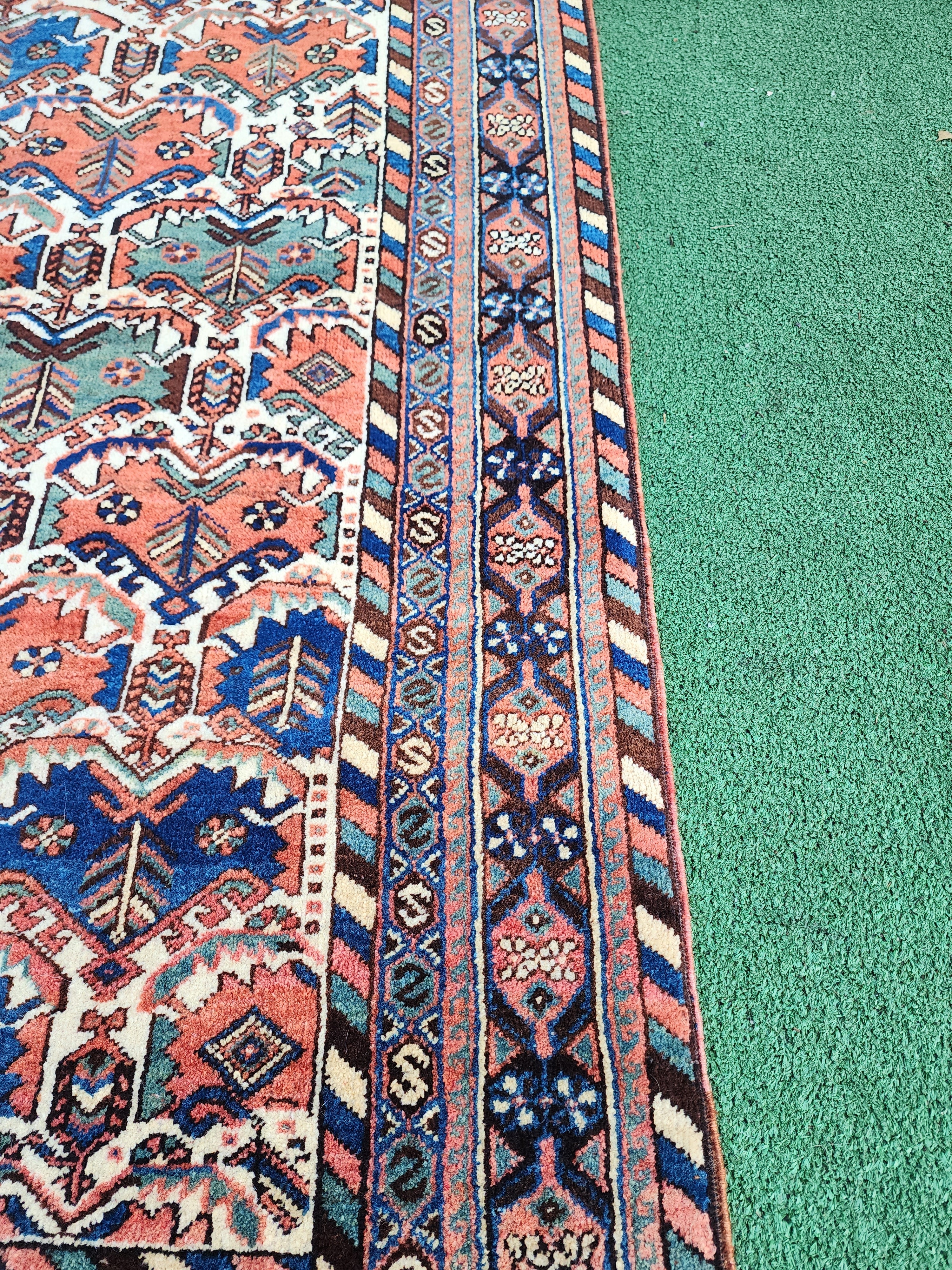 antique Persian Small Rug — pattern close-up
