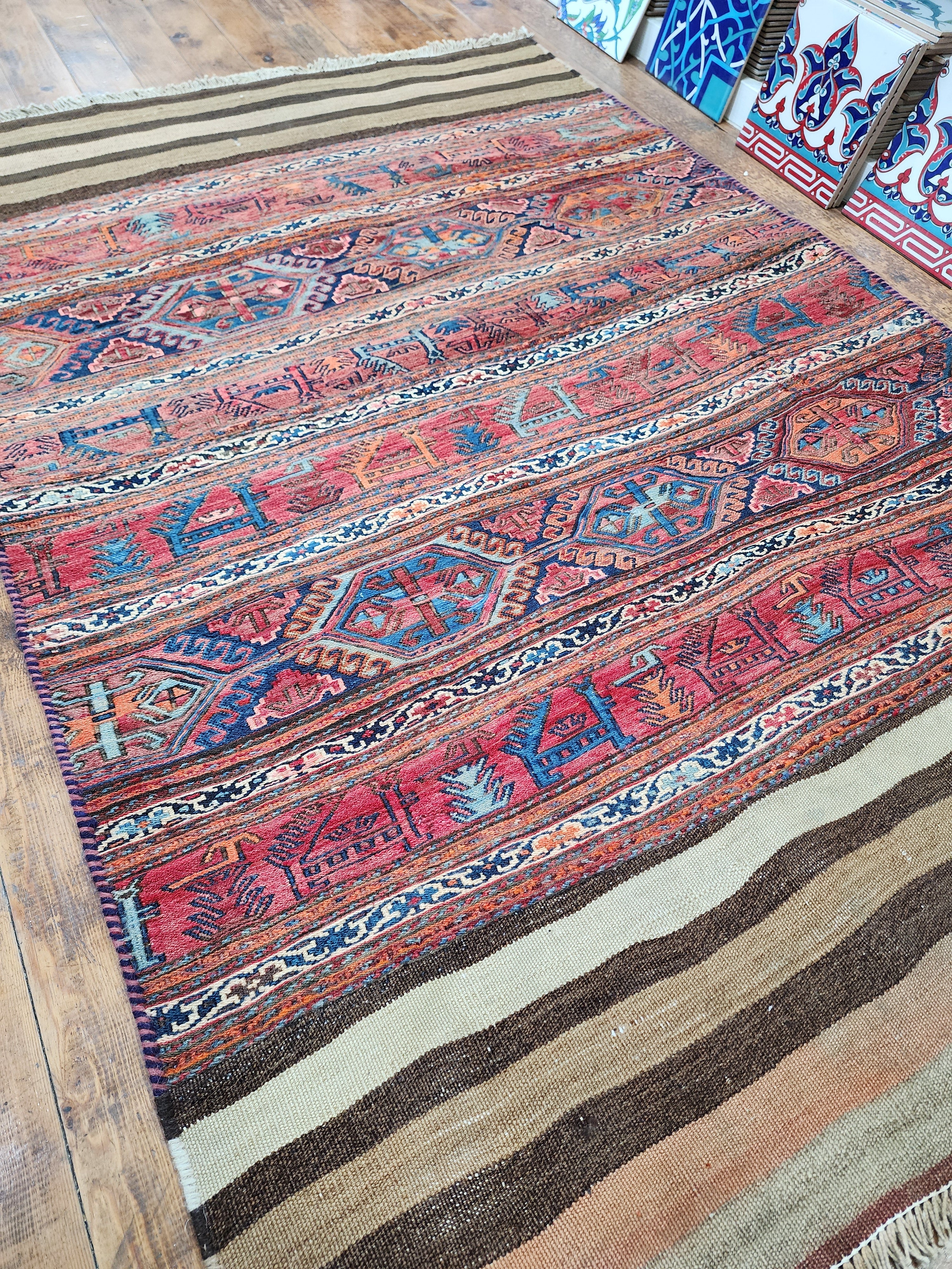 vintage Tribal Small Rug — back view