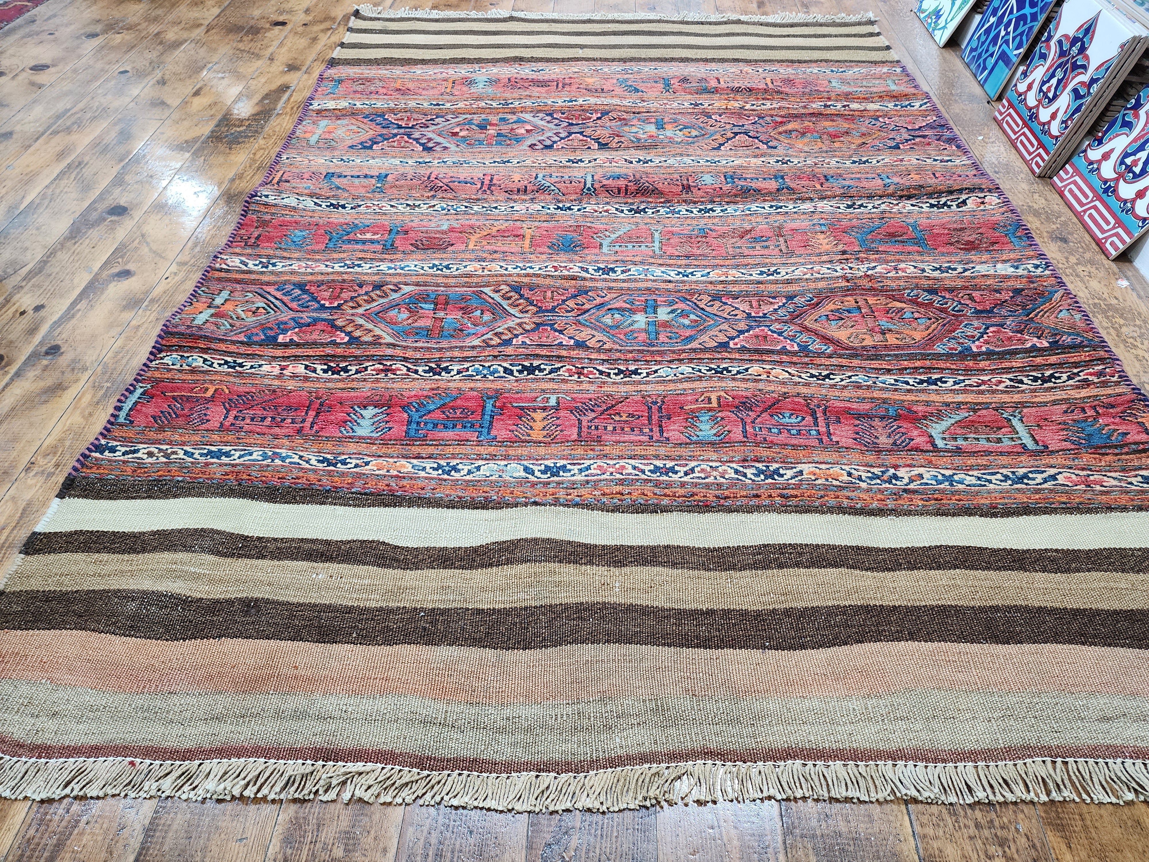 vintage Tribal Small Rug — edge weave