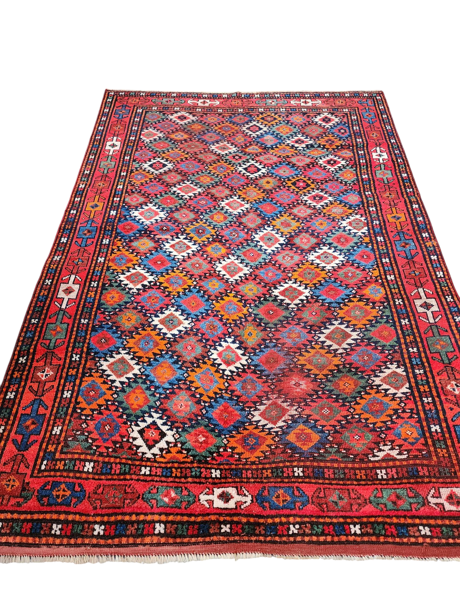 vintage Persian Wool Area Rug — back view