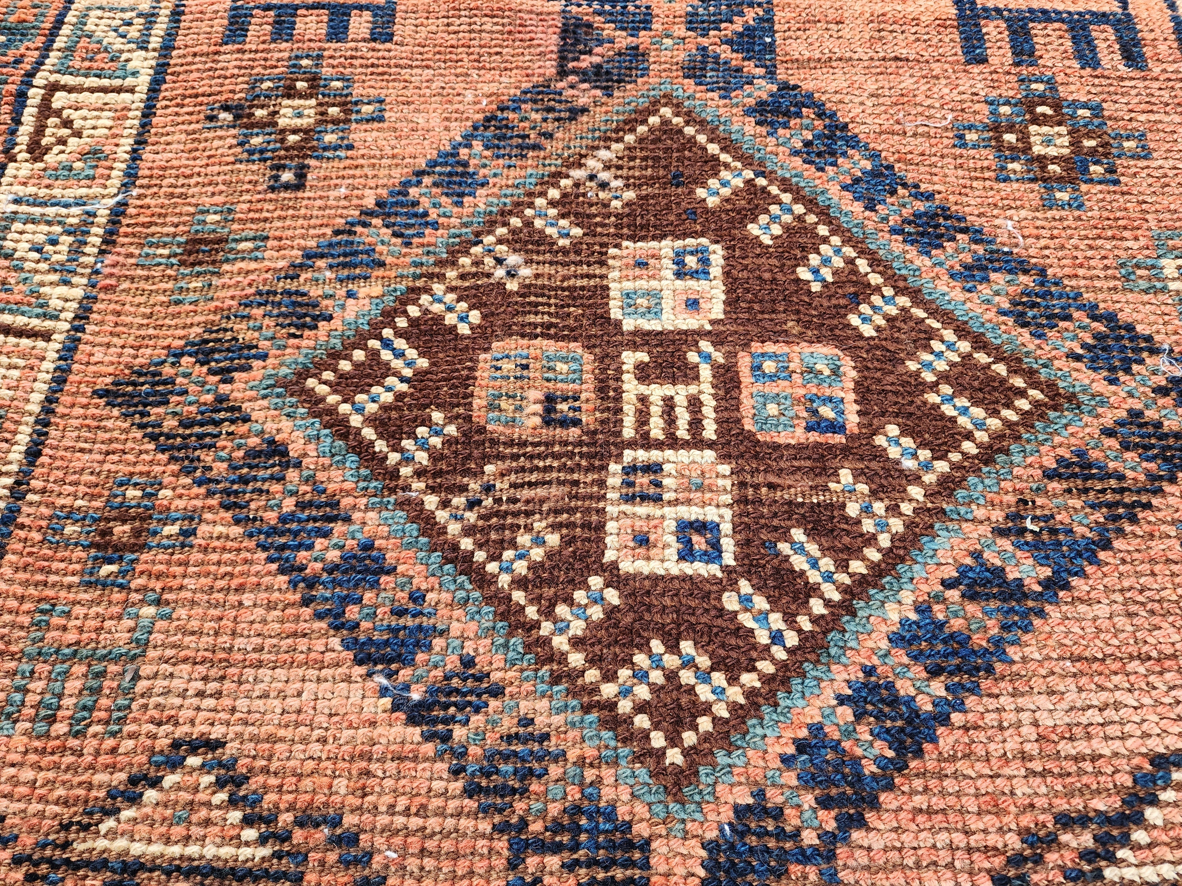 antique Persian Wool Runner Rug — detail texture