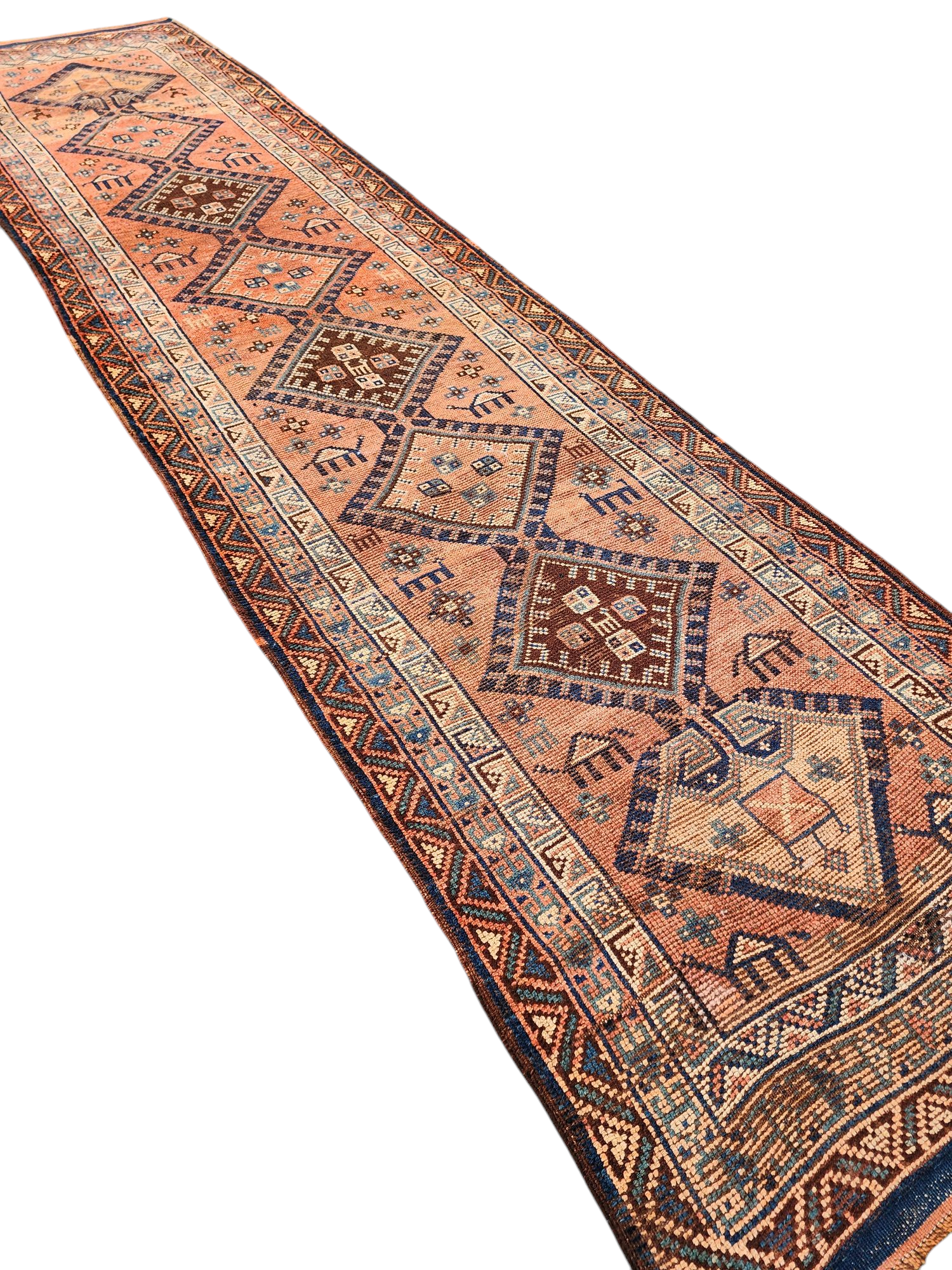 antique Persian Wool Runner Rug — back view
