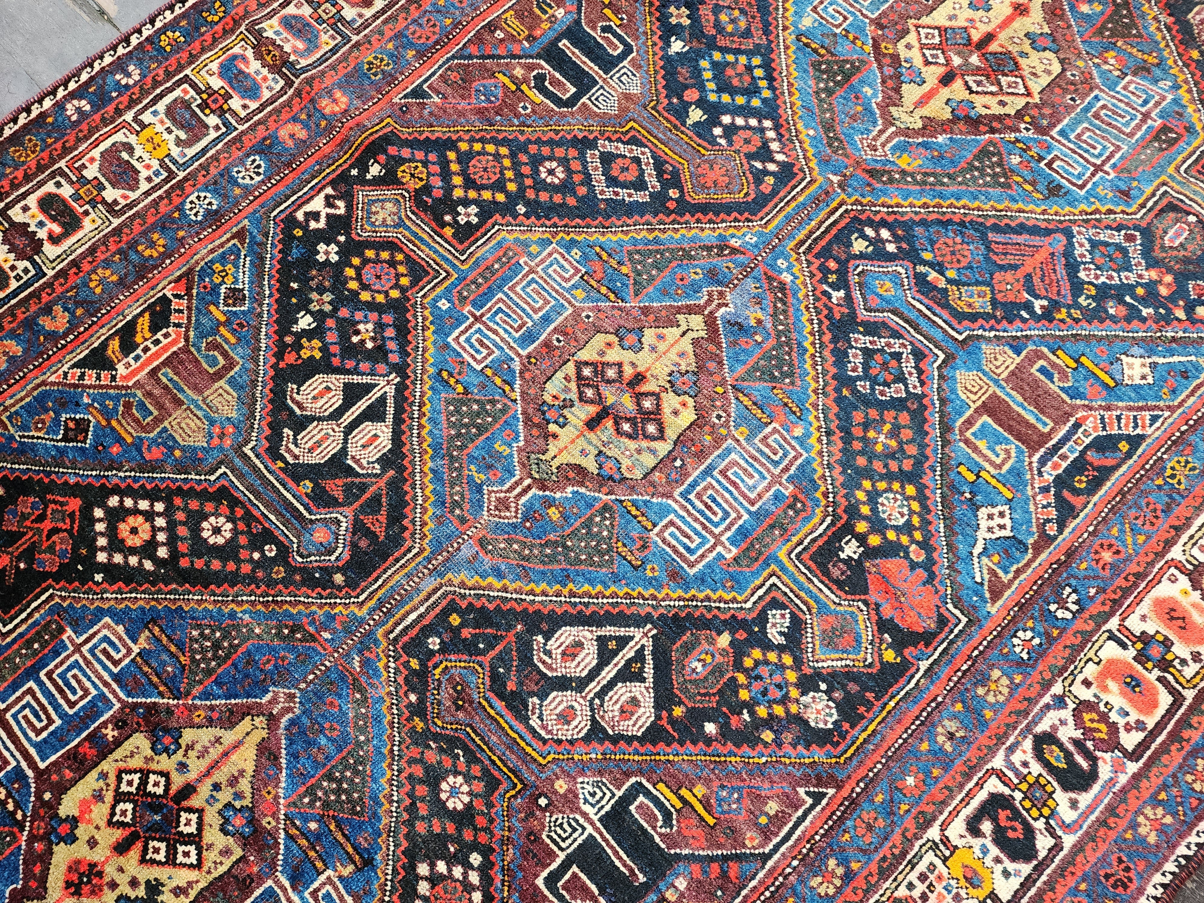 antique Persian Wool Large Area Rug — styled view