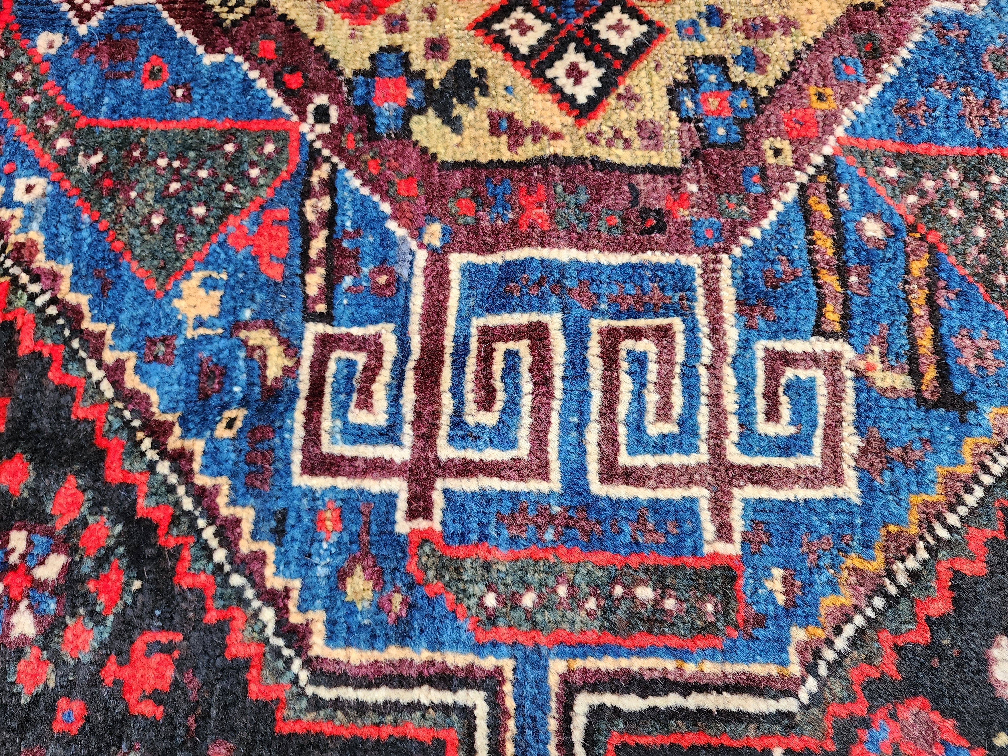 antique Persian Wool Large Area Rug — corner detail