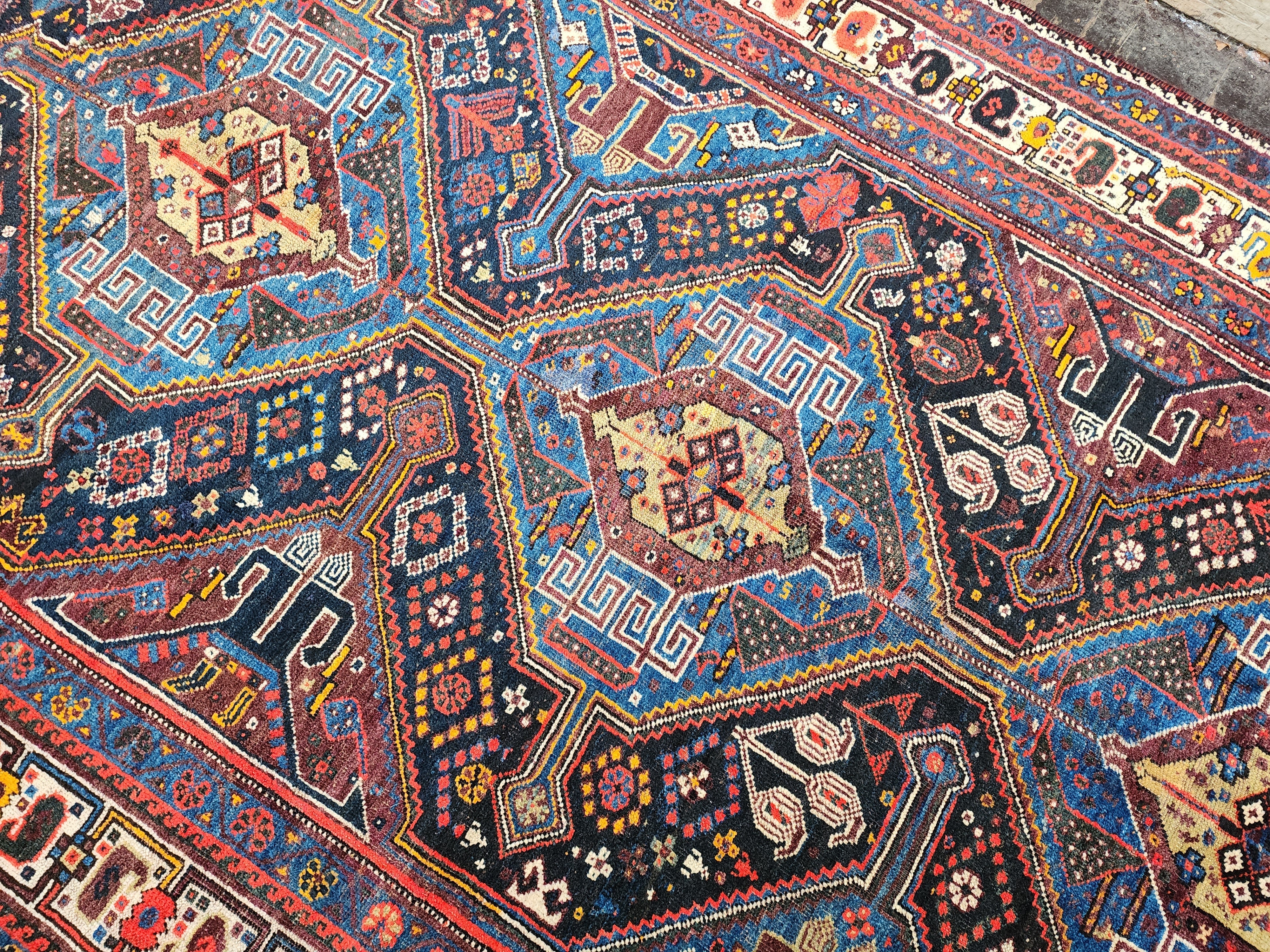 antique Persian Wool Large Area Rug — styled view