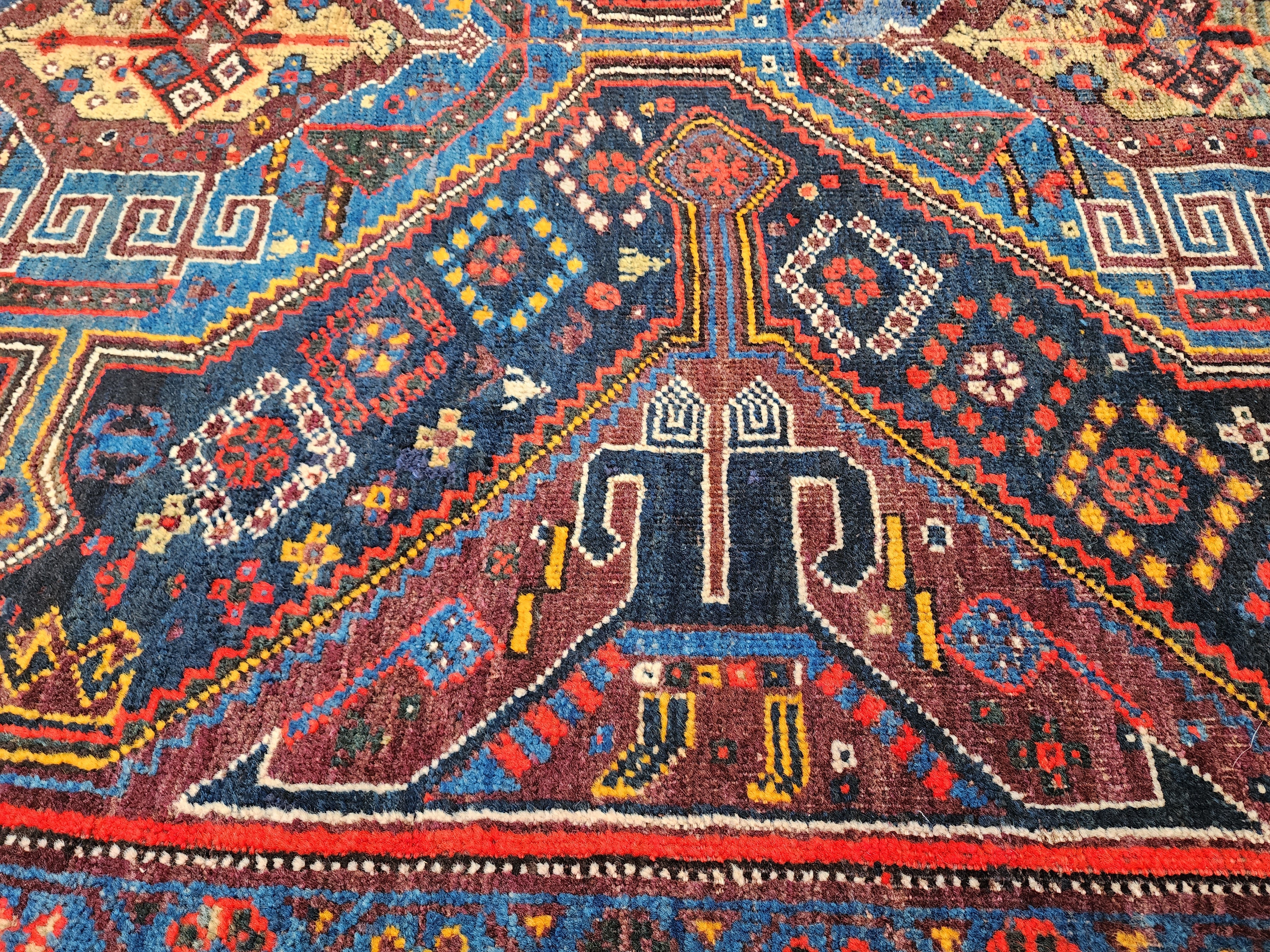 antique Persian Wool Large Area Rug — border pattern