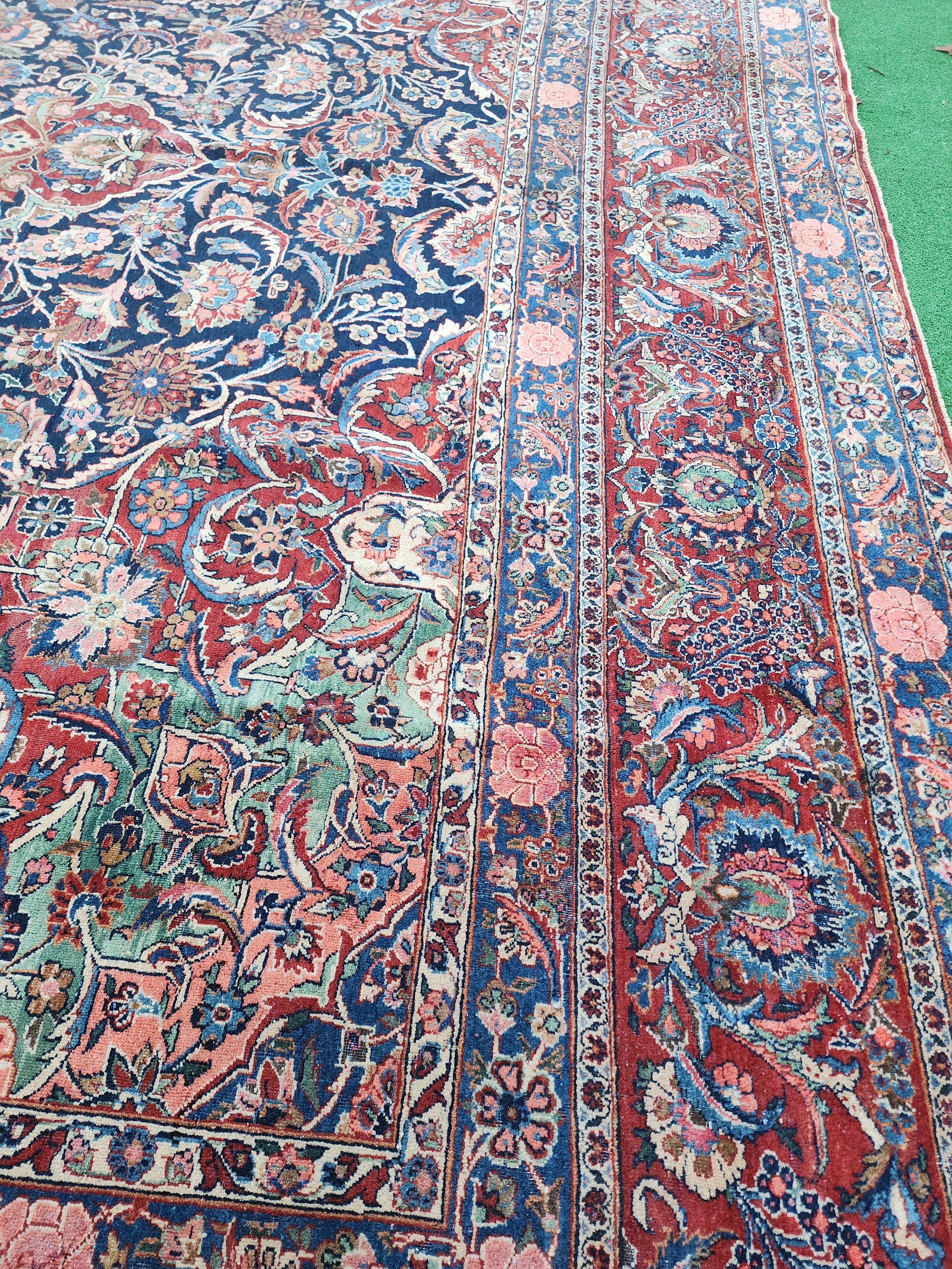 antique Oriental Large Area Rug — pile detail