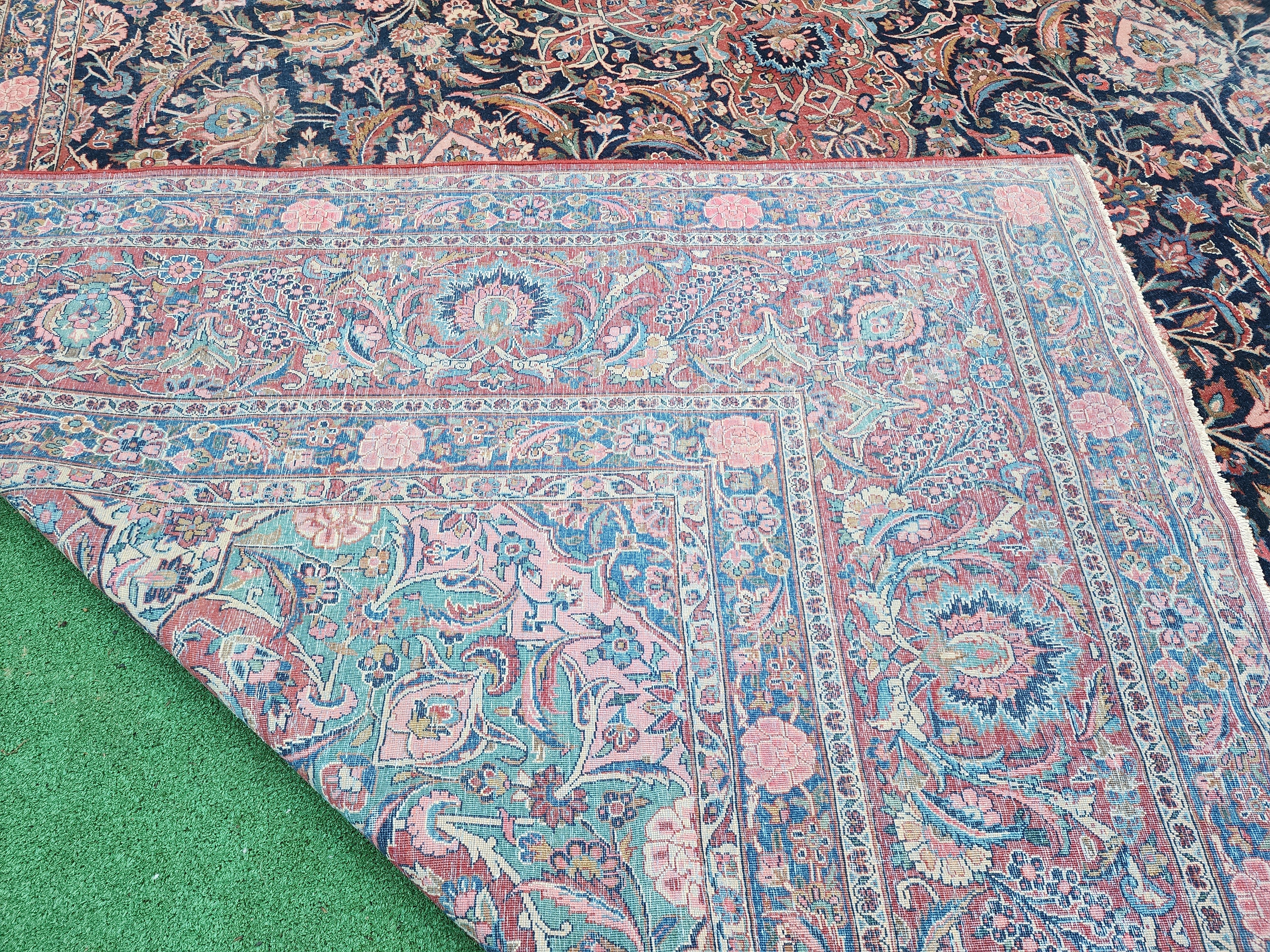 antique Oriental Large Area Rug — colour close-up