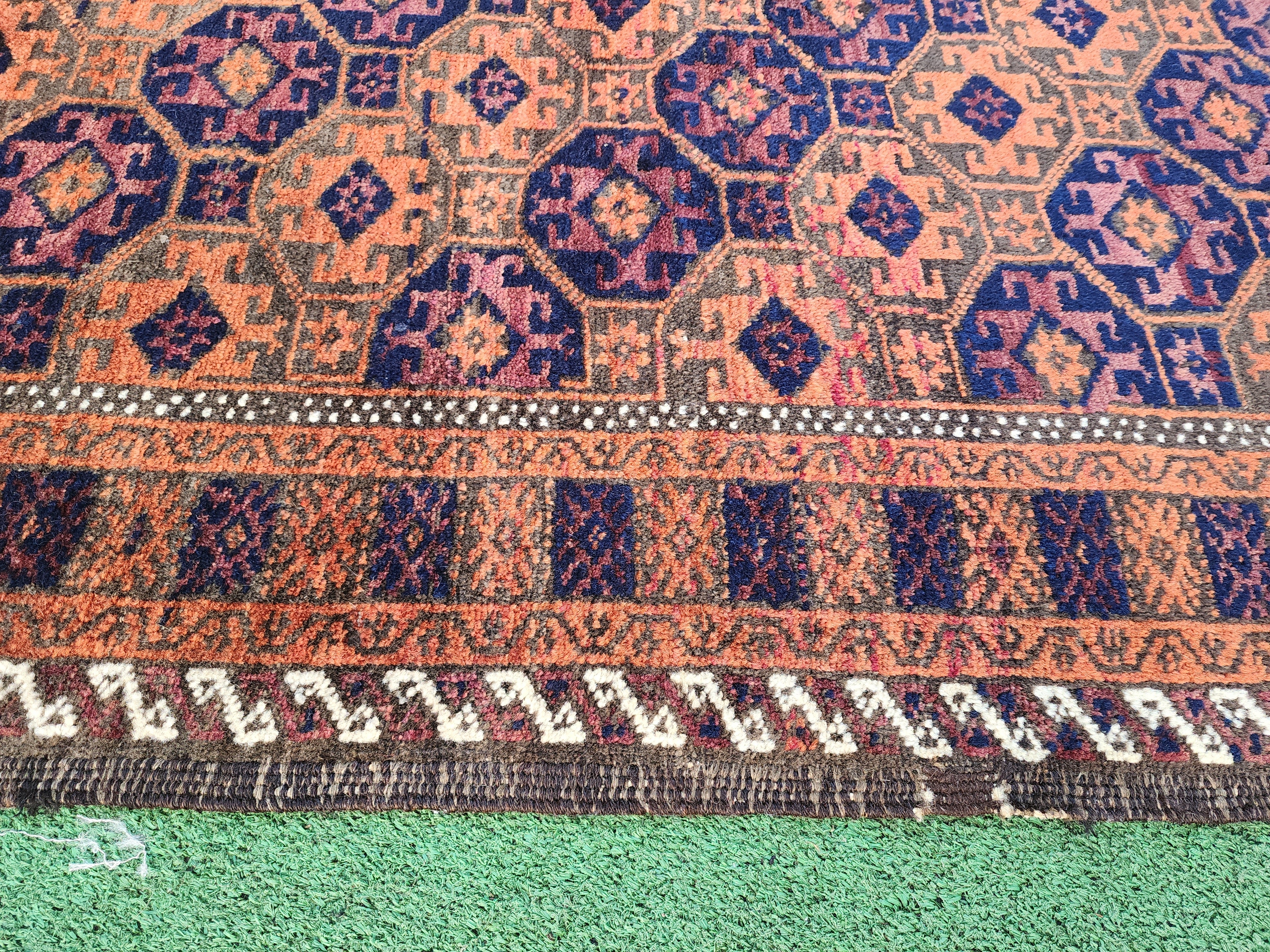 Alfombra antigua Baluchi de 1,32 m x 0,60 m