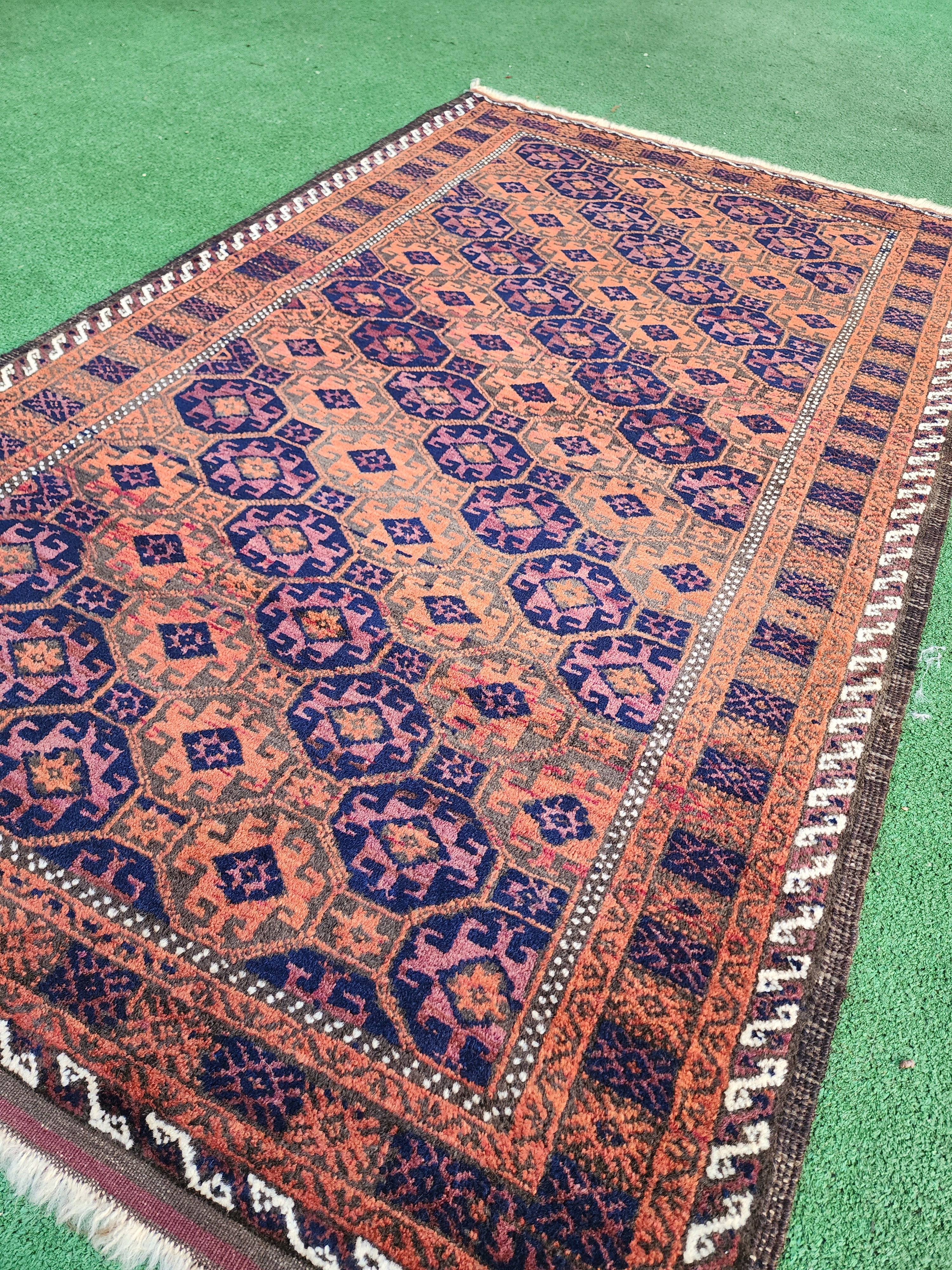 Alfombra antigua Baluchi de 1,32 m x 0,60 m