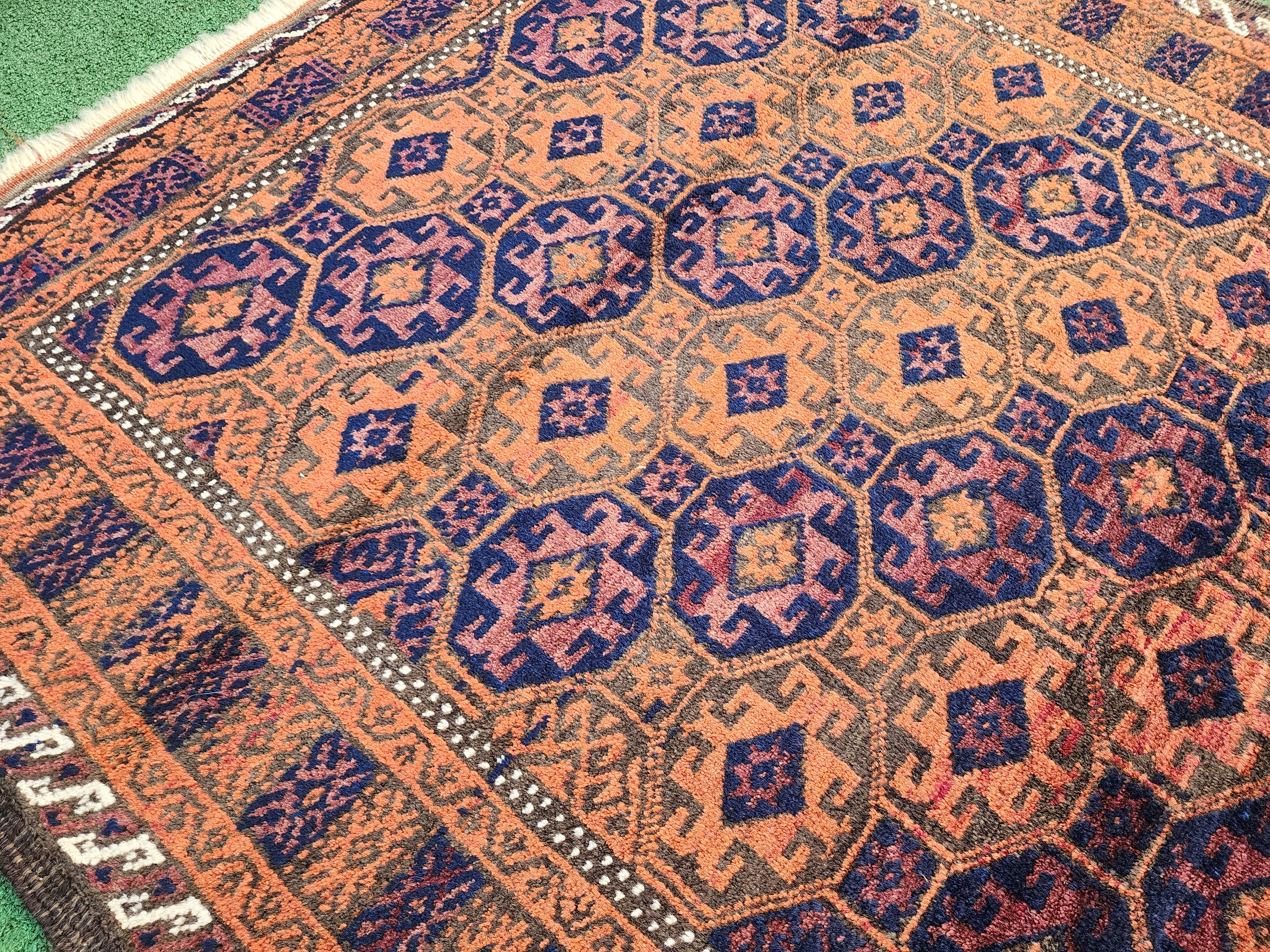 Alfombra antigua Baluchi de 1,32 m x 0,60 m