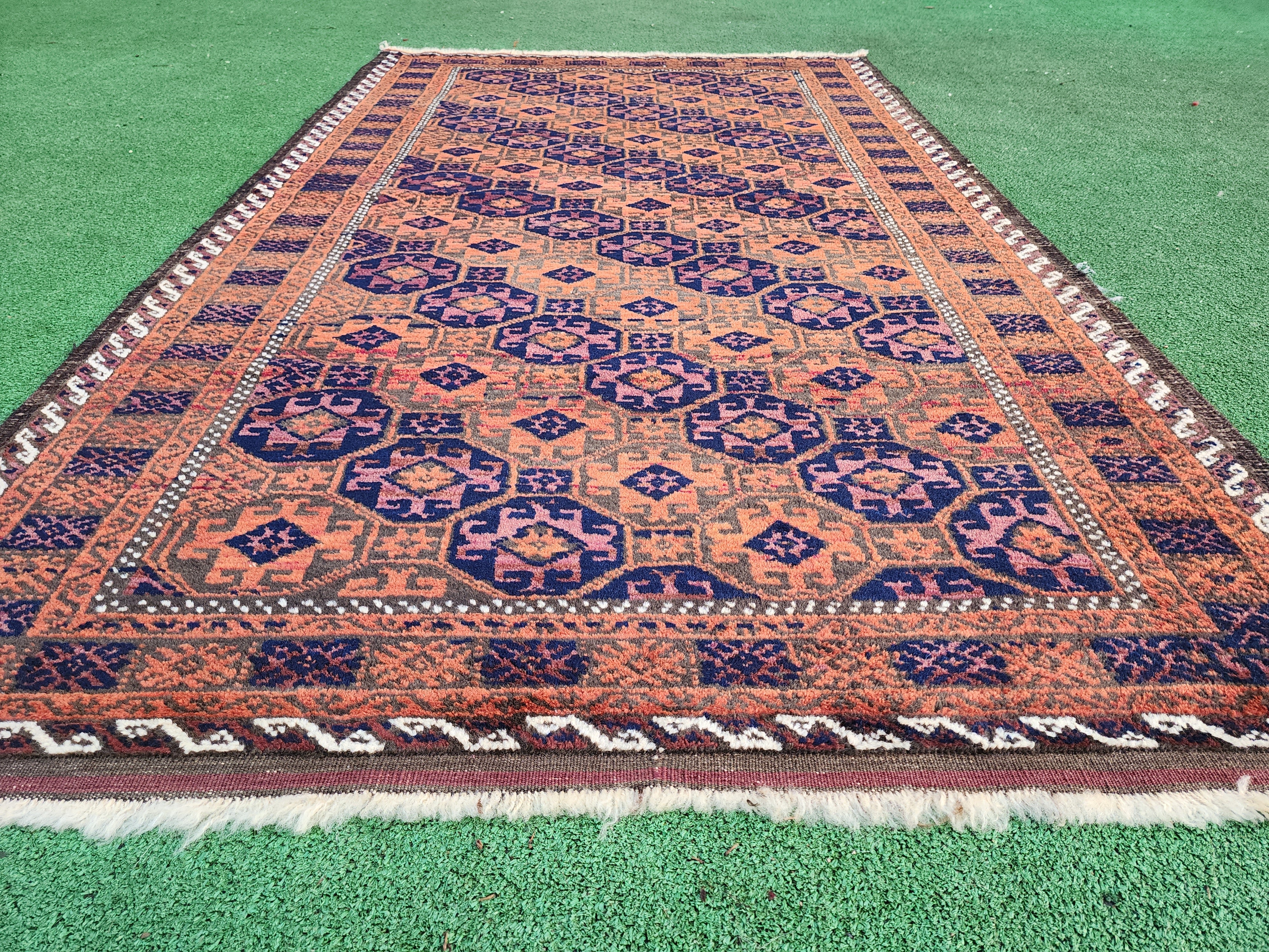 Alfombra antigua Baluchi de 1,32 m x 0,60 m