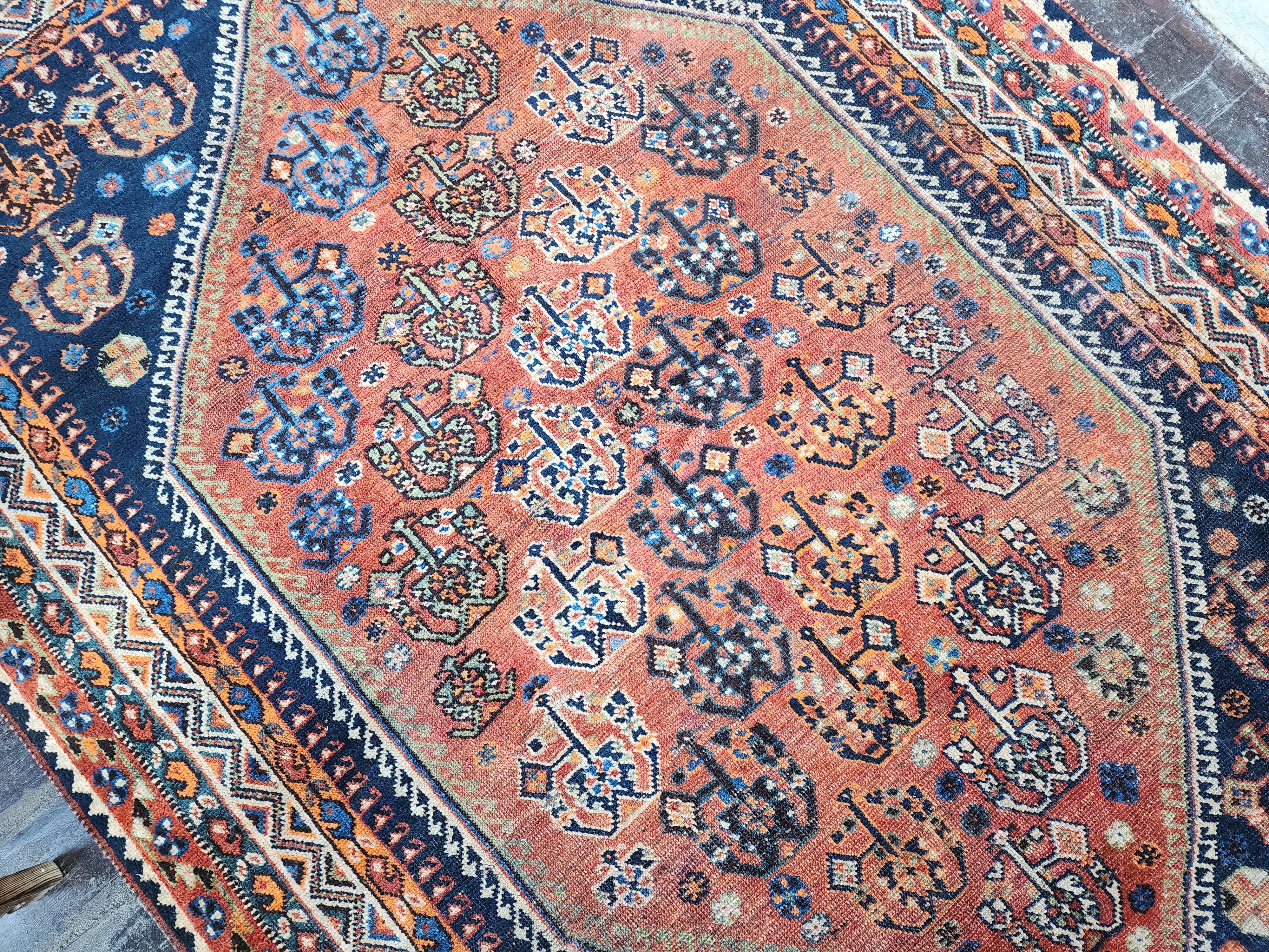 antique Persian Wool Area Rug — in setting