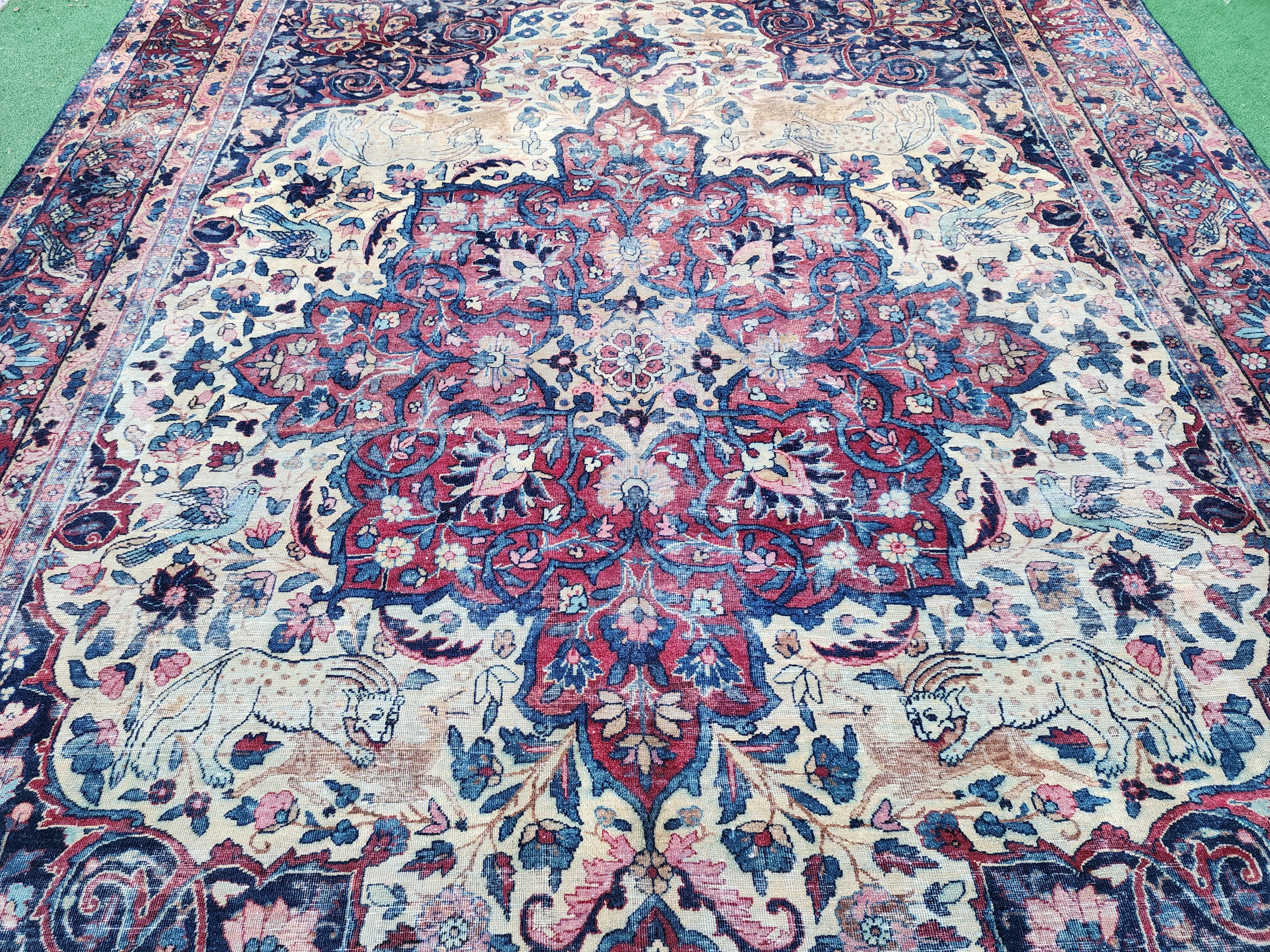antique Anatolian Wool Large Area Rug — detail texture