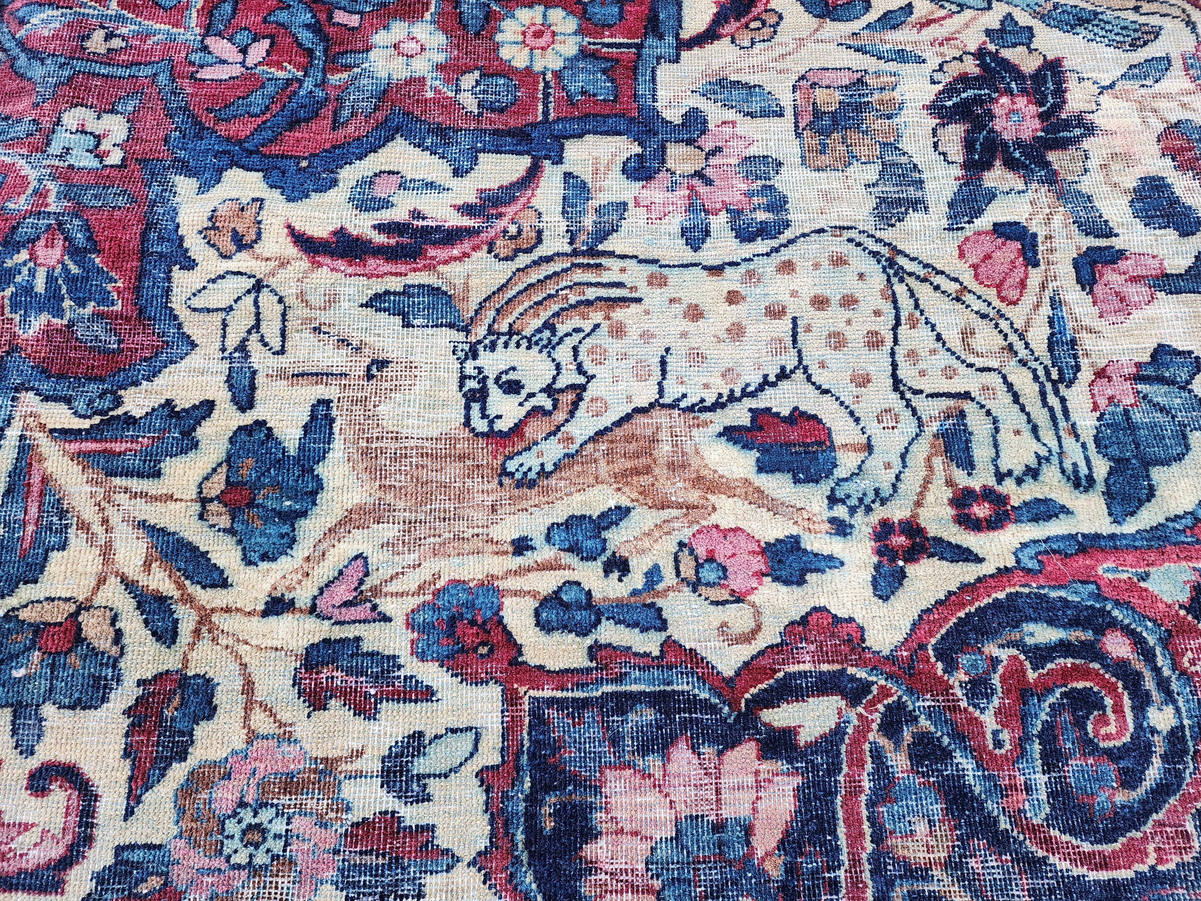 antique Anatolian Wool Large Area Rug — corner detail