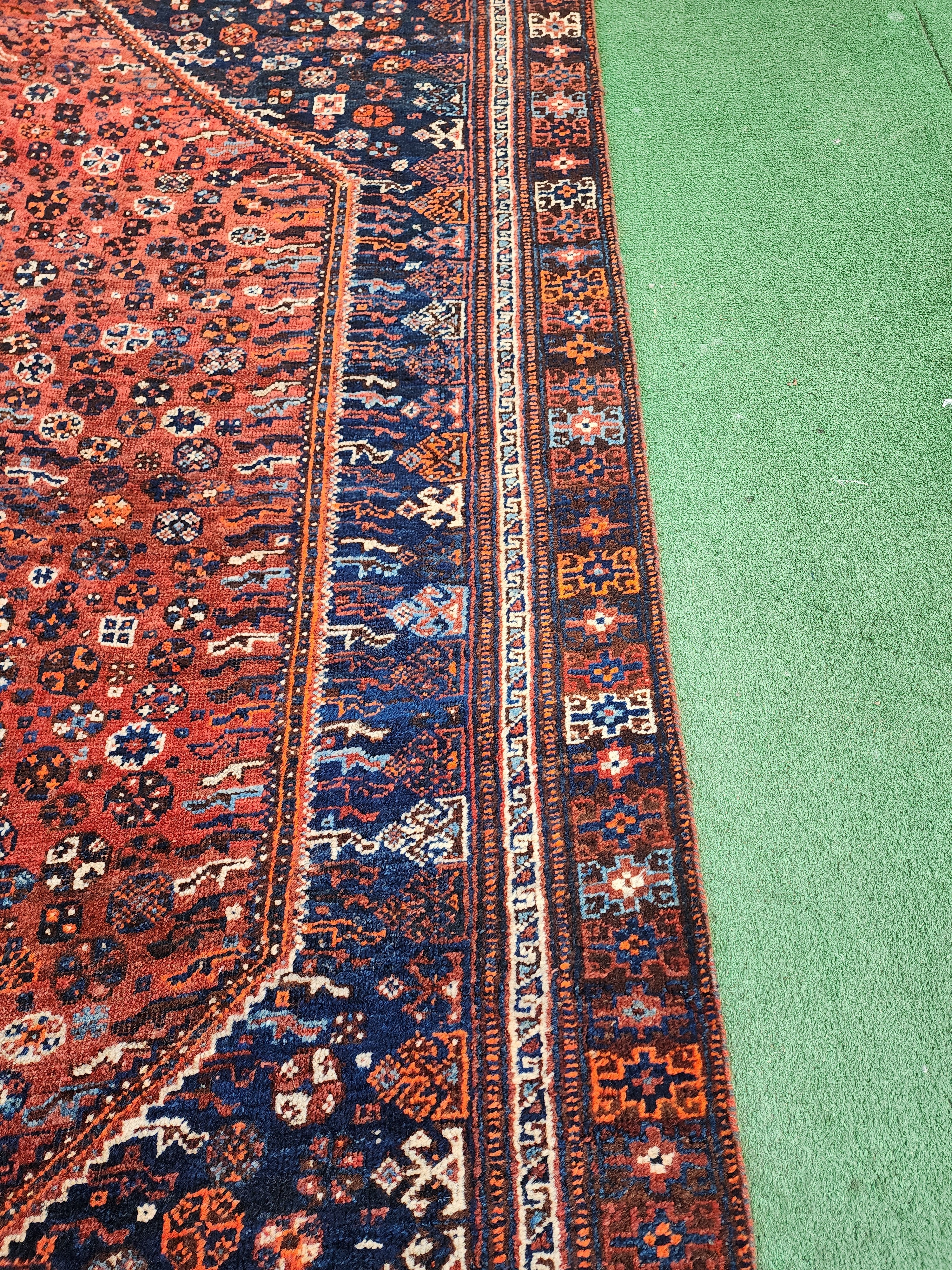 antique Persian Wool Large Area Rug — pattern close-up