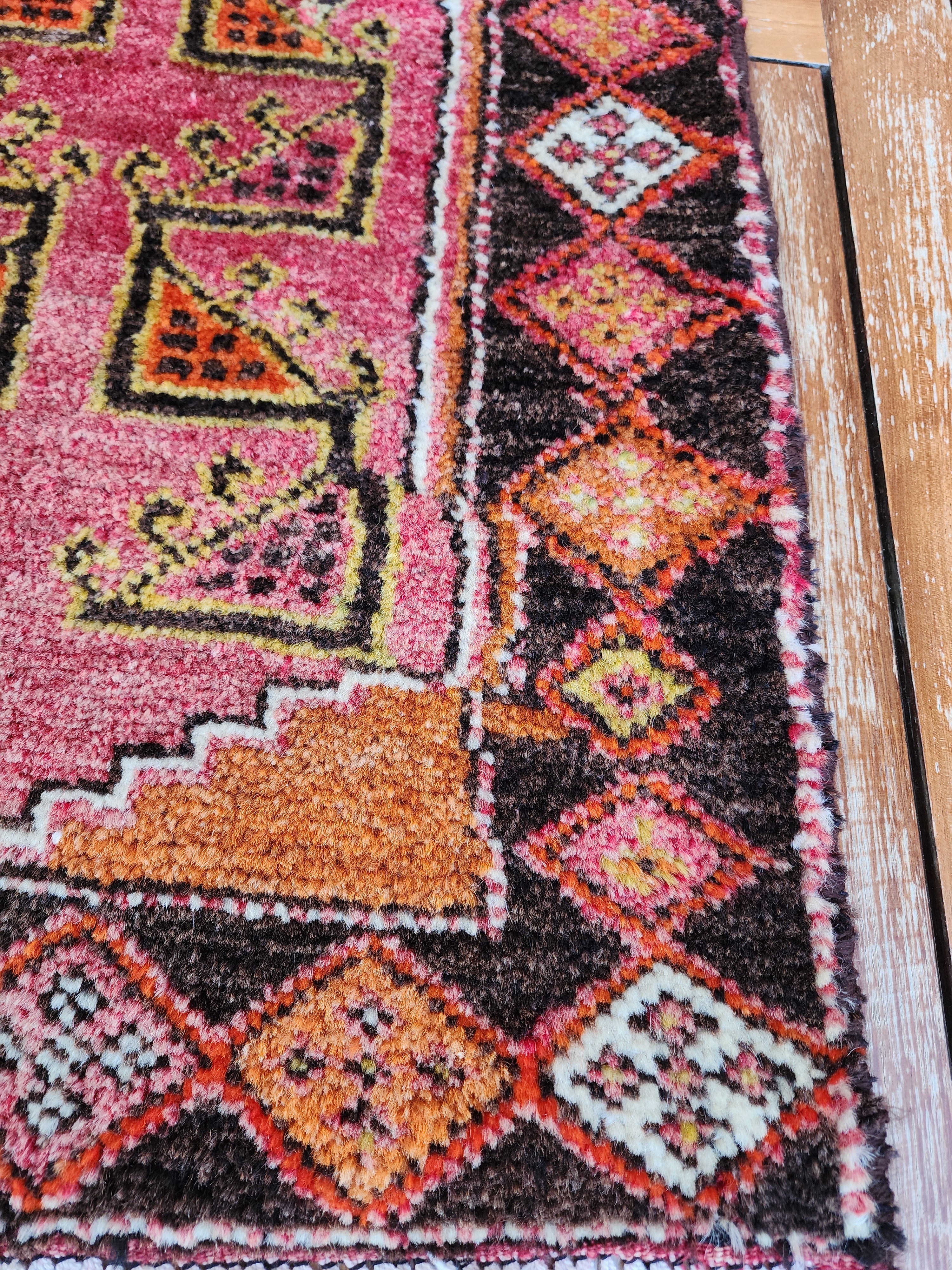 antique Konya Wool Small Rug — in setting