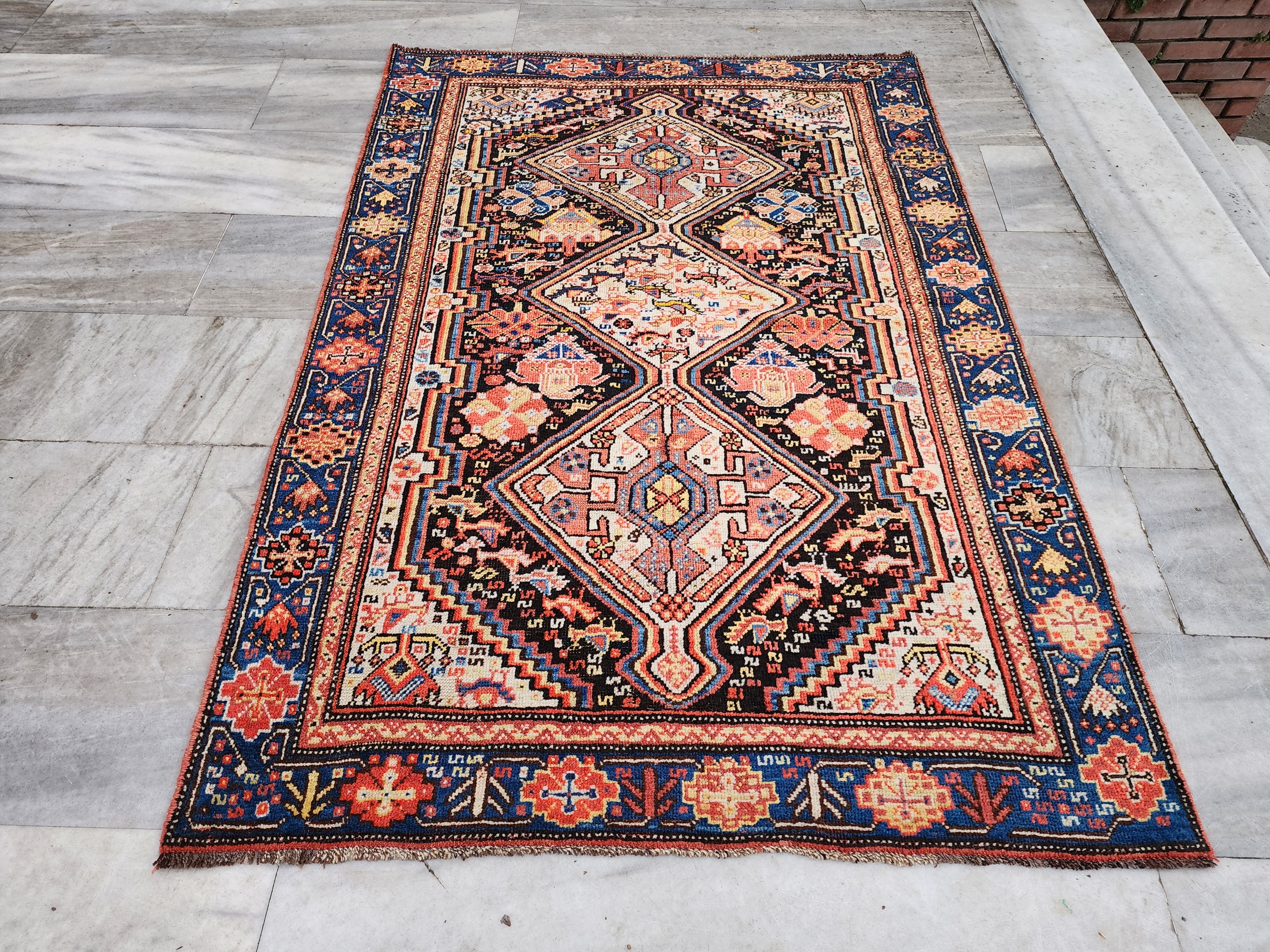 vintage Anatolian Wool Small Rug — detail texture