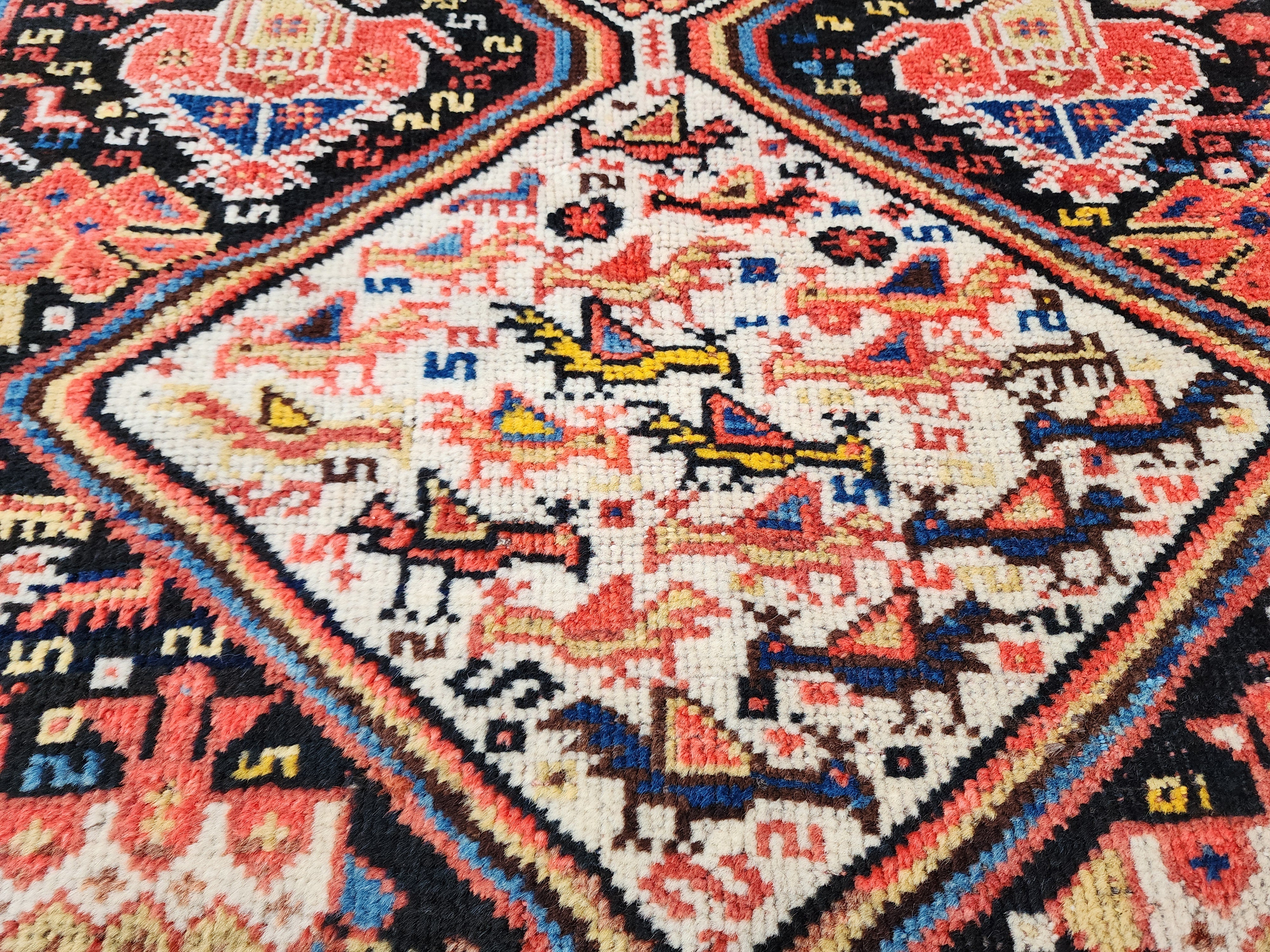 Vintage Turkish Tribal Wool Rug, Oriental Bohemian Area Carpet