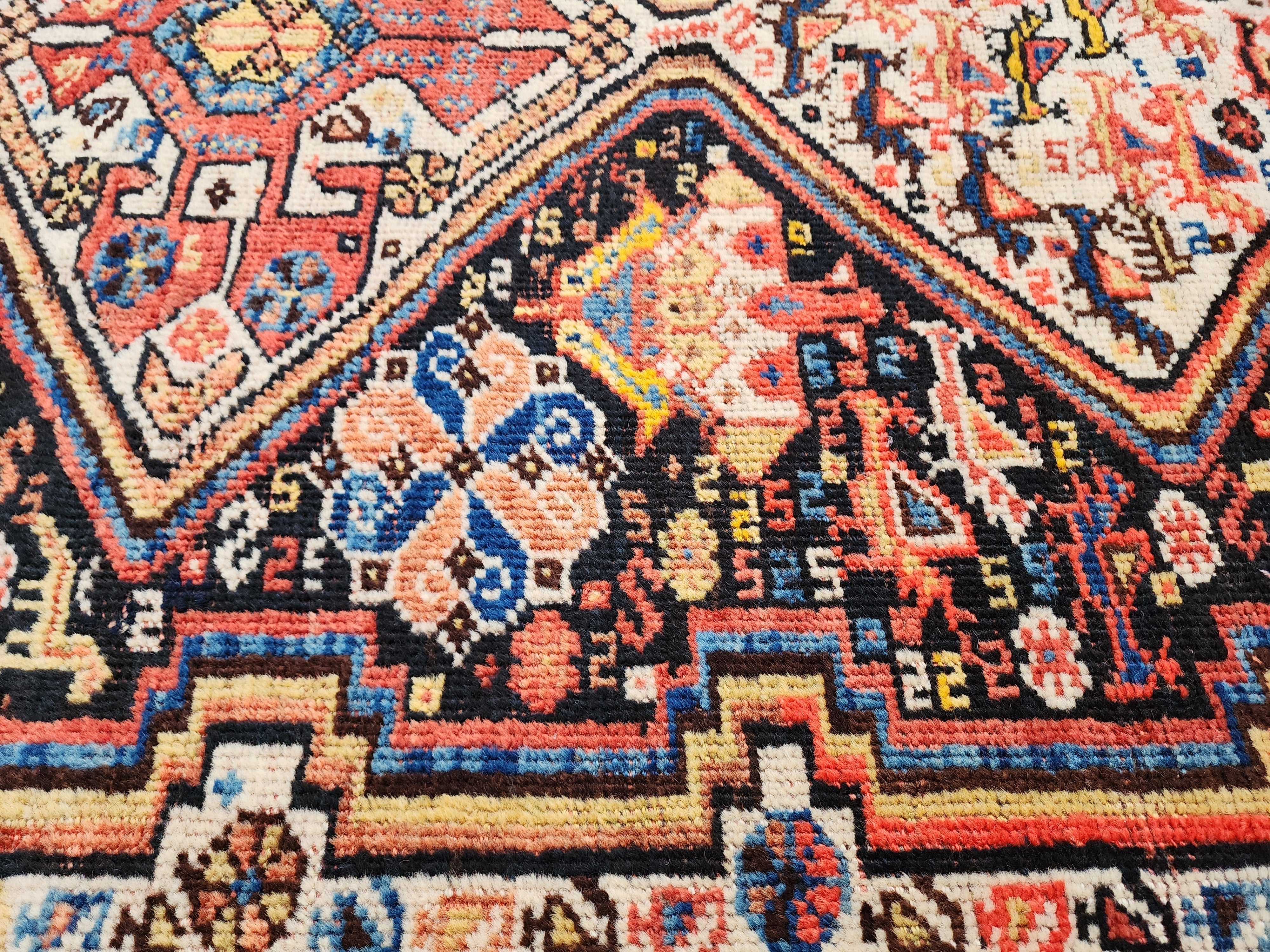 vintage Anatolian Wool Small Rug — edge weave