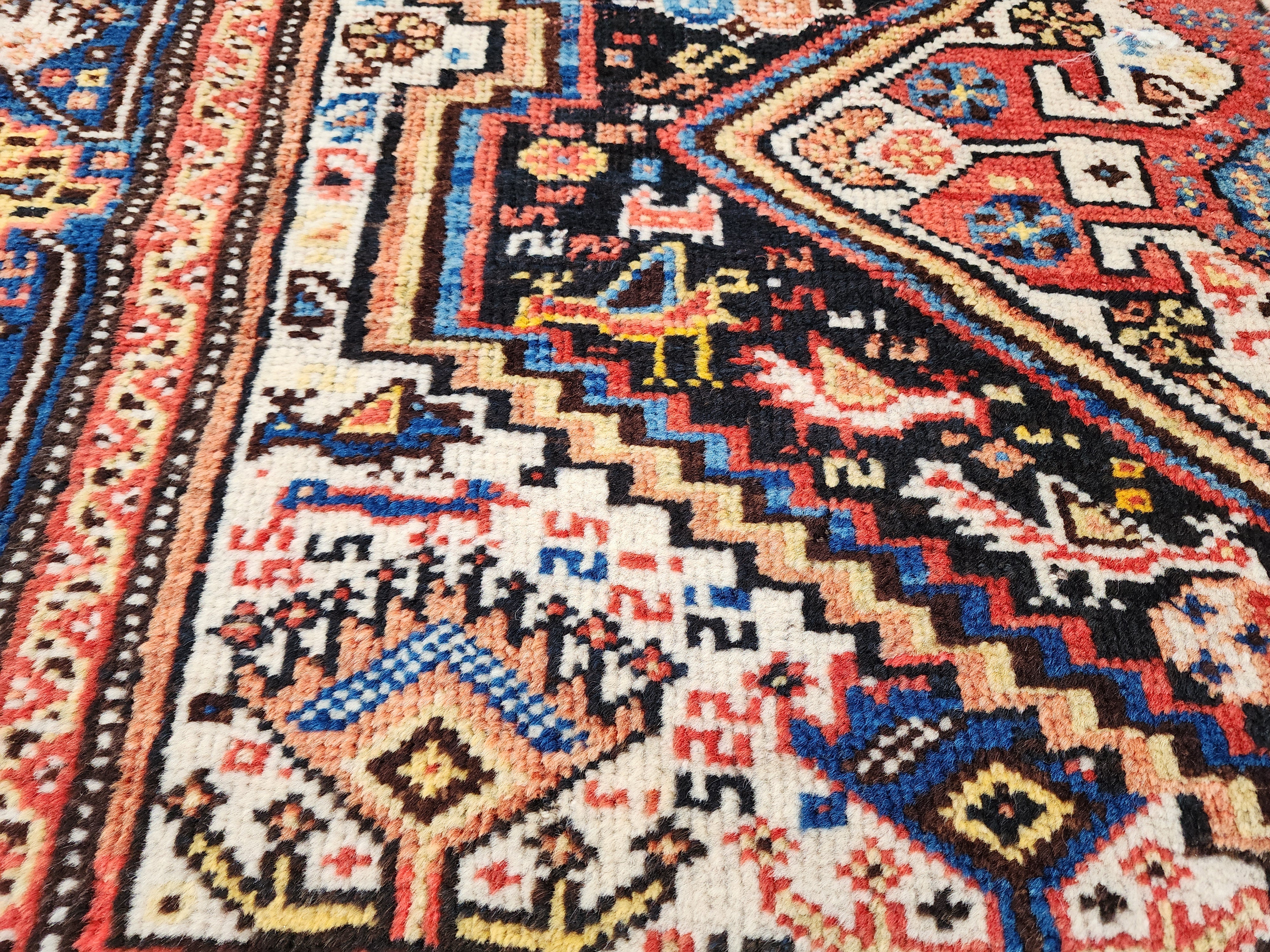 Vintage Turkish Tribal Wool Rug, Oriental Bohemian Area Carpet