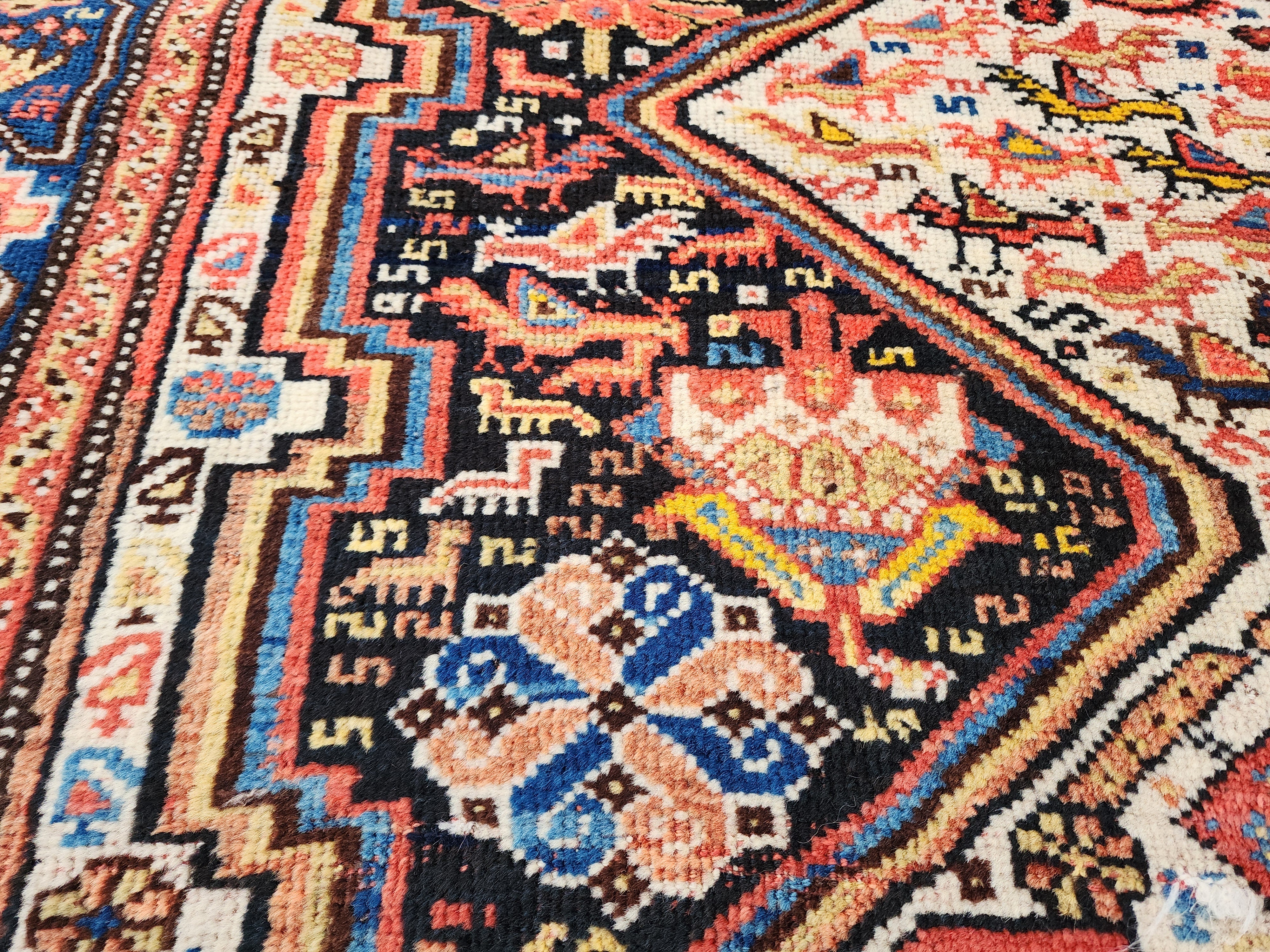 Vintage Turkish Tribal Wool Rug, Oriental Bohemian Area Carpet