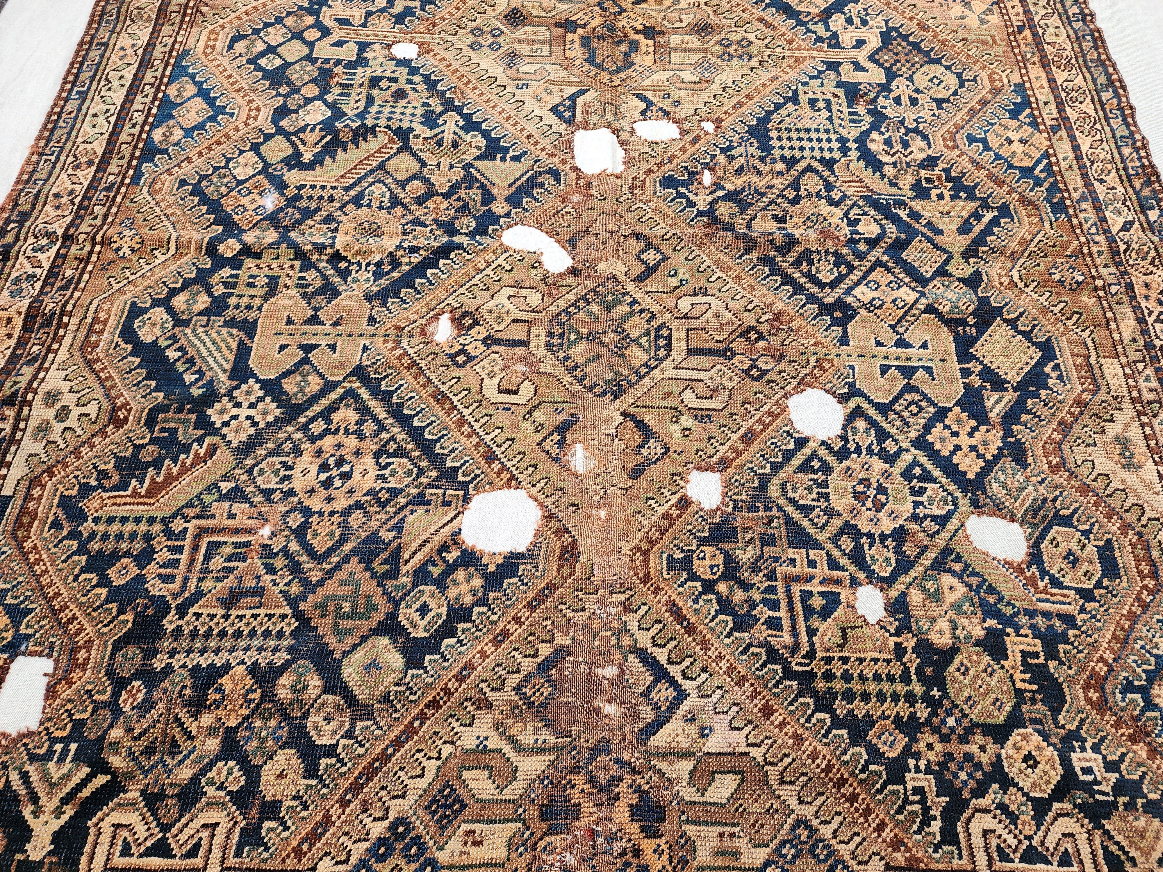 antique Tribal Area Rug — back view