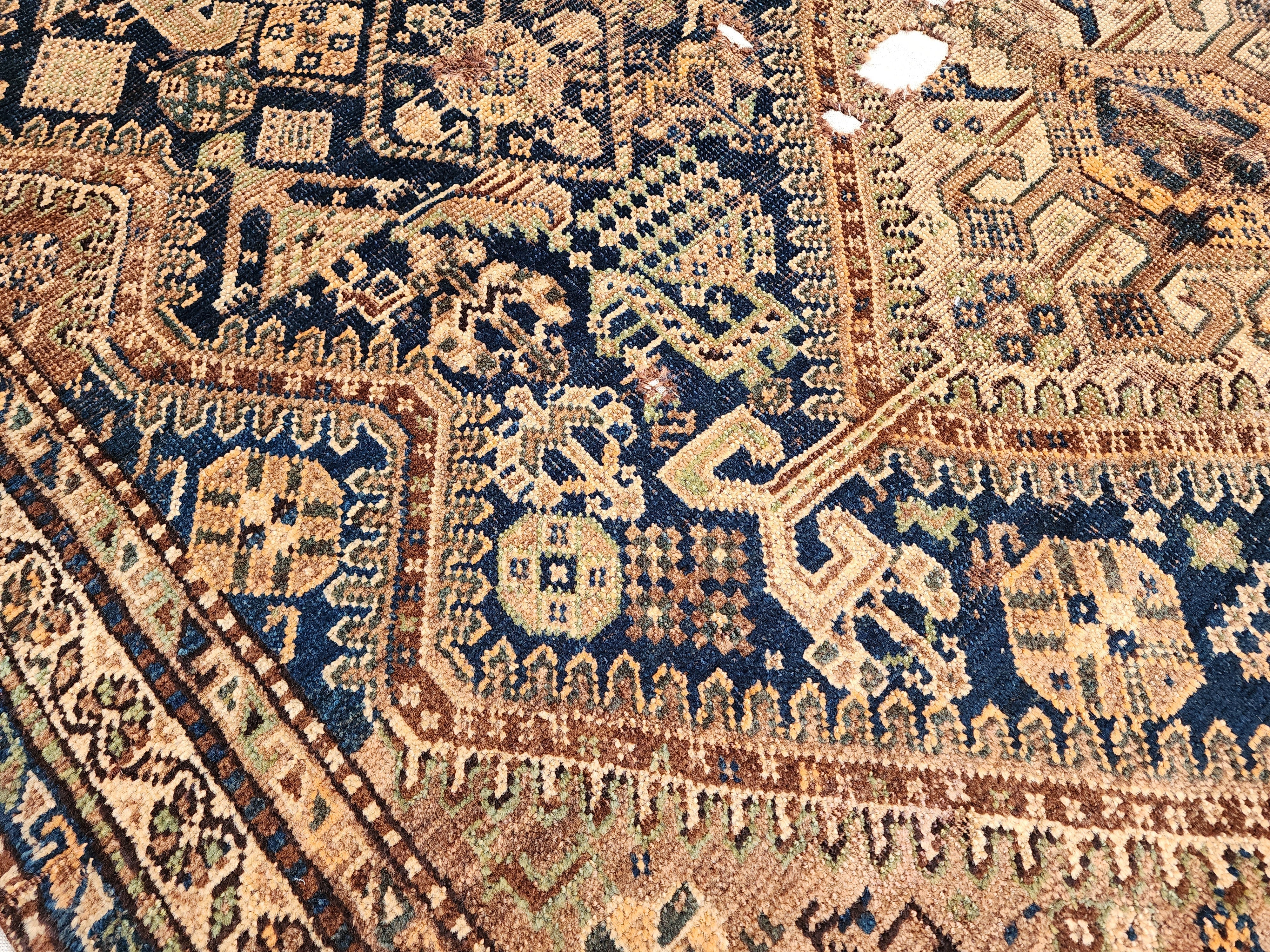 antique Tribal Area Rug — pattern close-up
