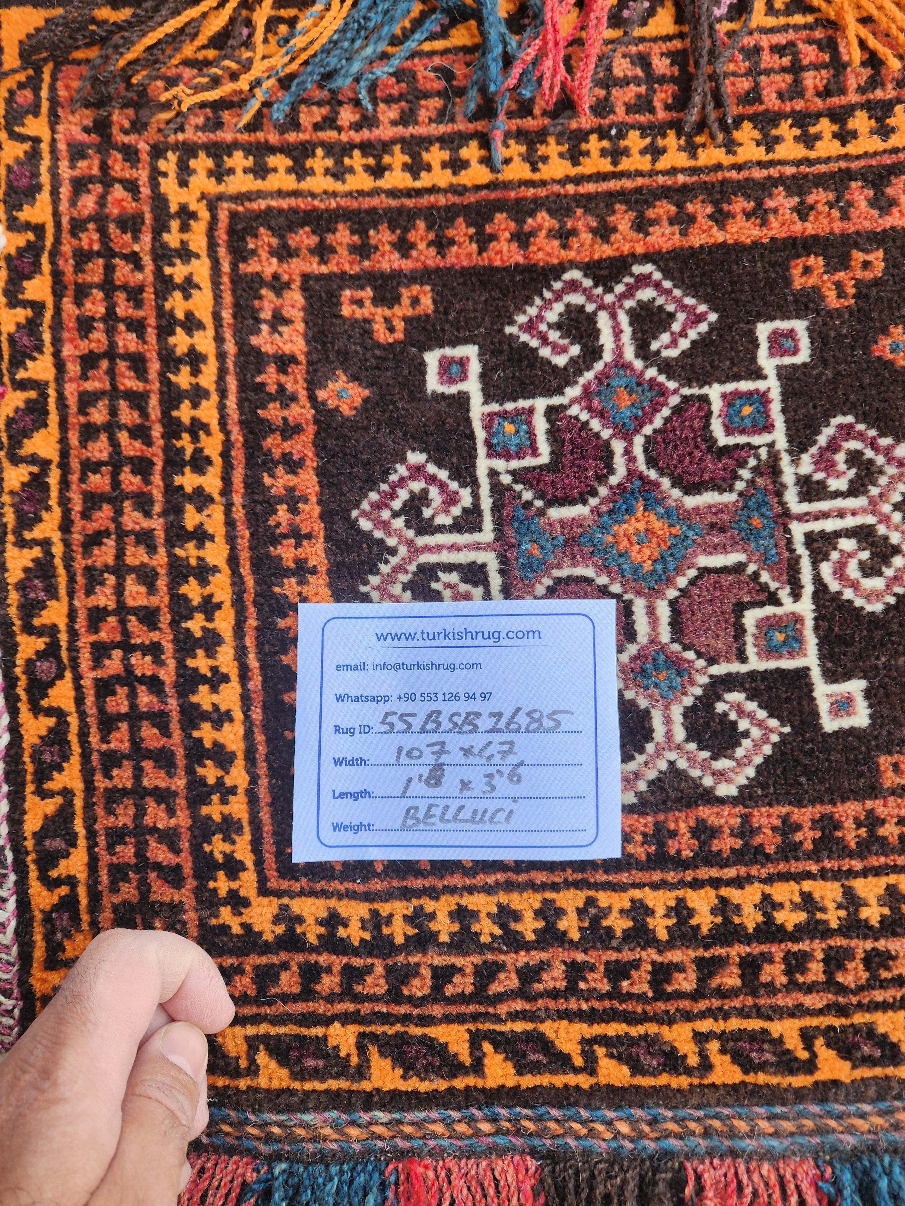 Vintage Turkish Carpet Saddlebags: 3 ft 6 in x 1 ft 8 in Red and Black Wool Entryway Rug